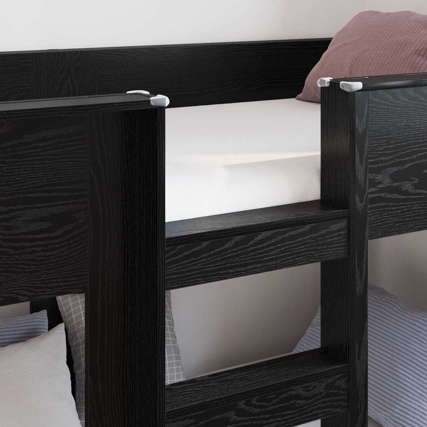 Bunk Bed for Kids Black Oak 100 x 200 cm Engineered Wood