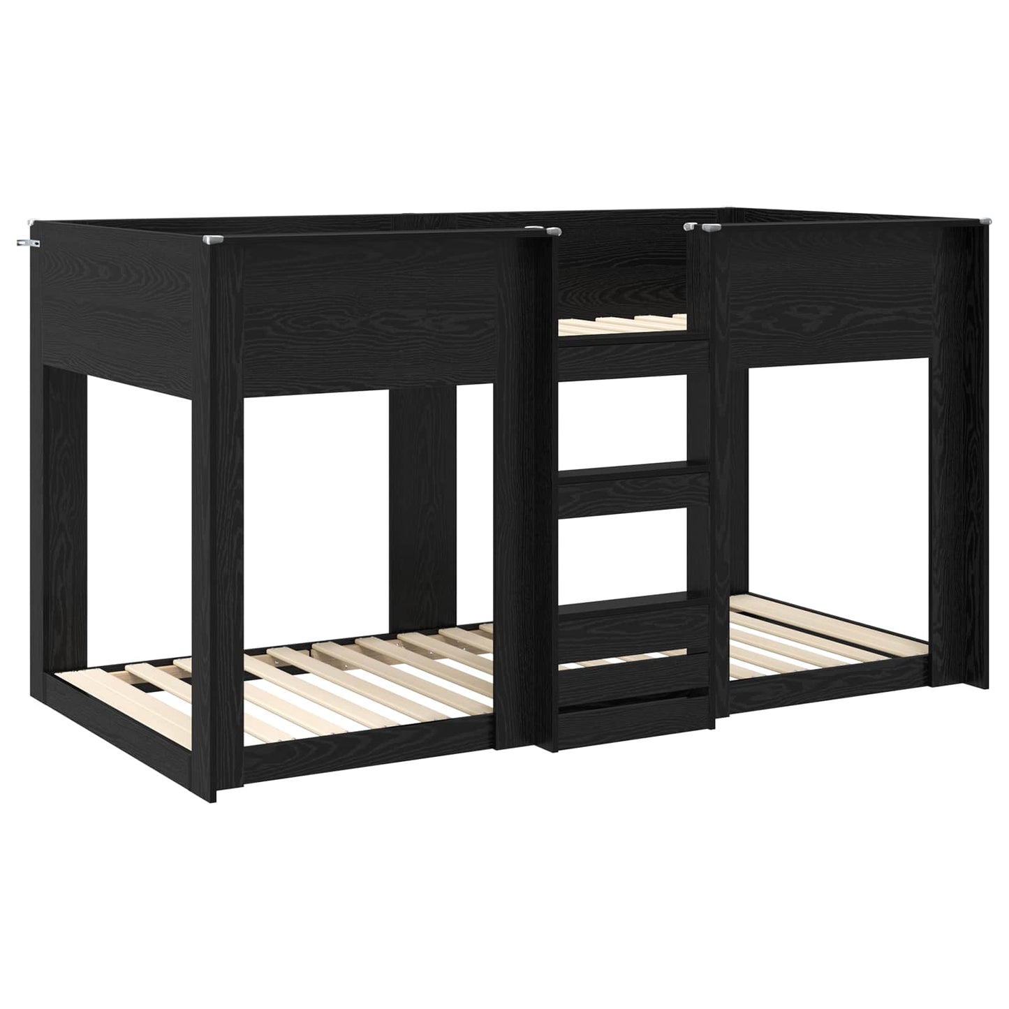 Bunk Bed for Kids Black Oak 100 x 200 cm Engineered Wood