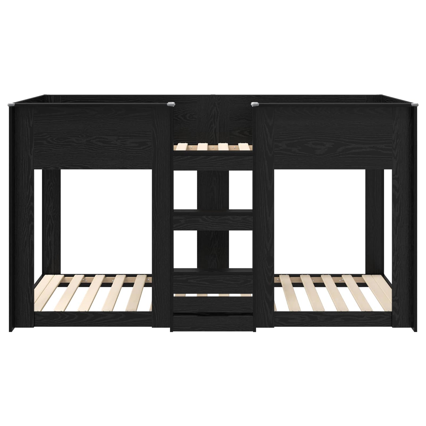 Bunk Bed for Kids Black Oak 100 x 200 cm Engineered Wood