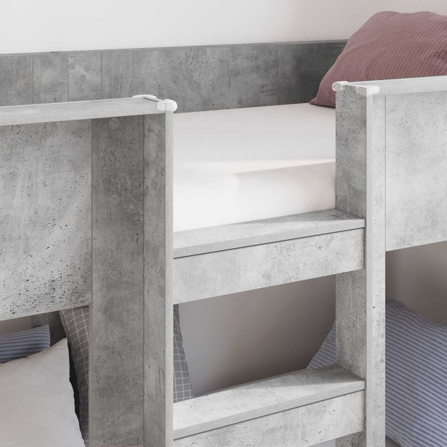Bunk Bed for Kids Concrete Grey 100 x 200 cm Engineered Wood