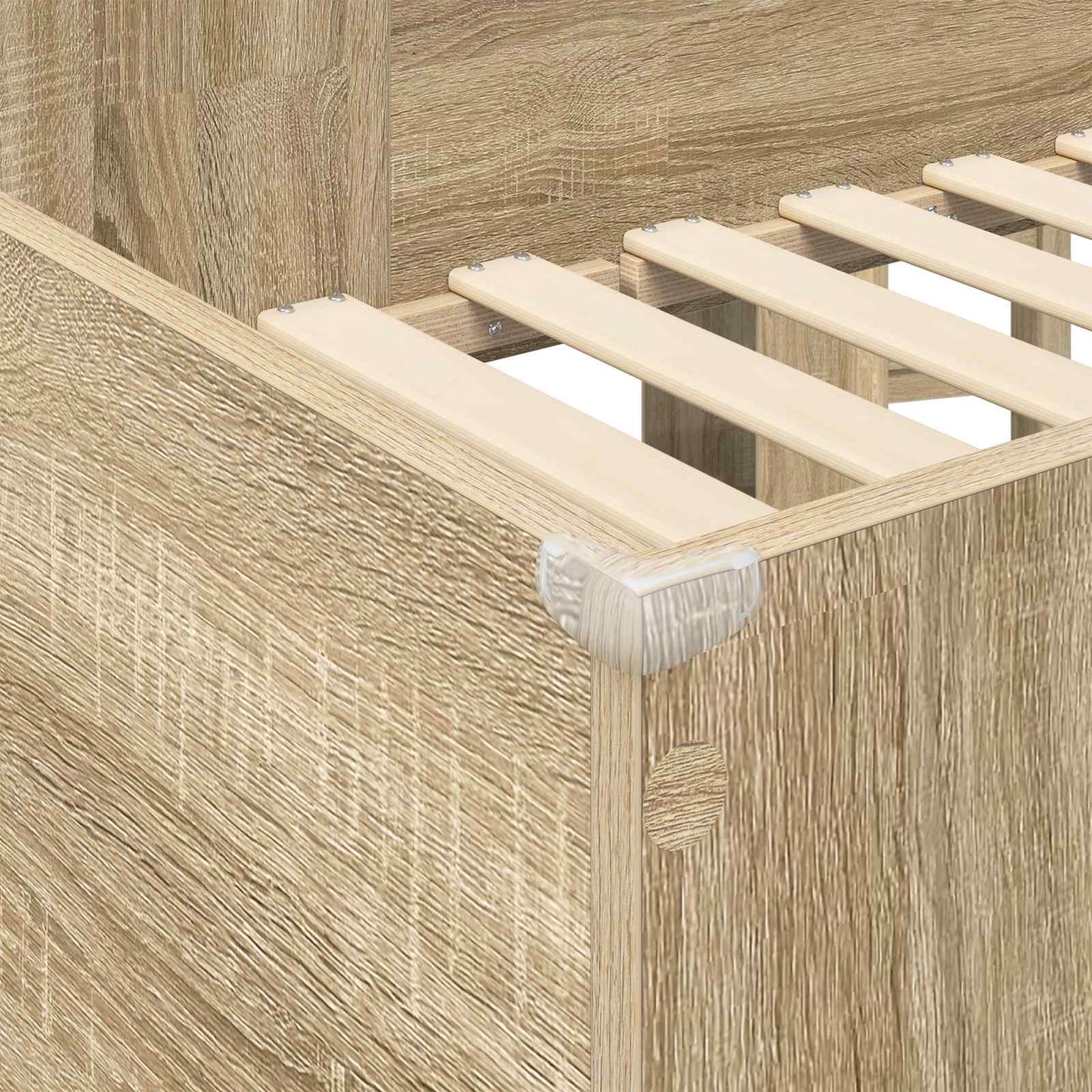 Loft Bed Frame with Desk Sonoma Oak 75 x 190 cm Engineered Wood