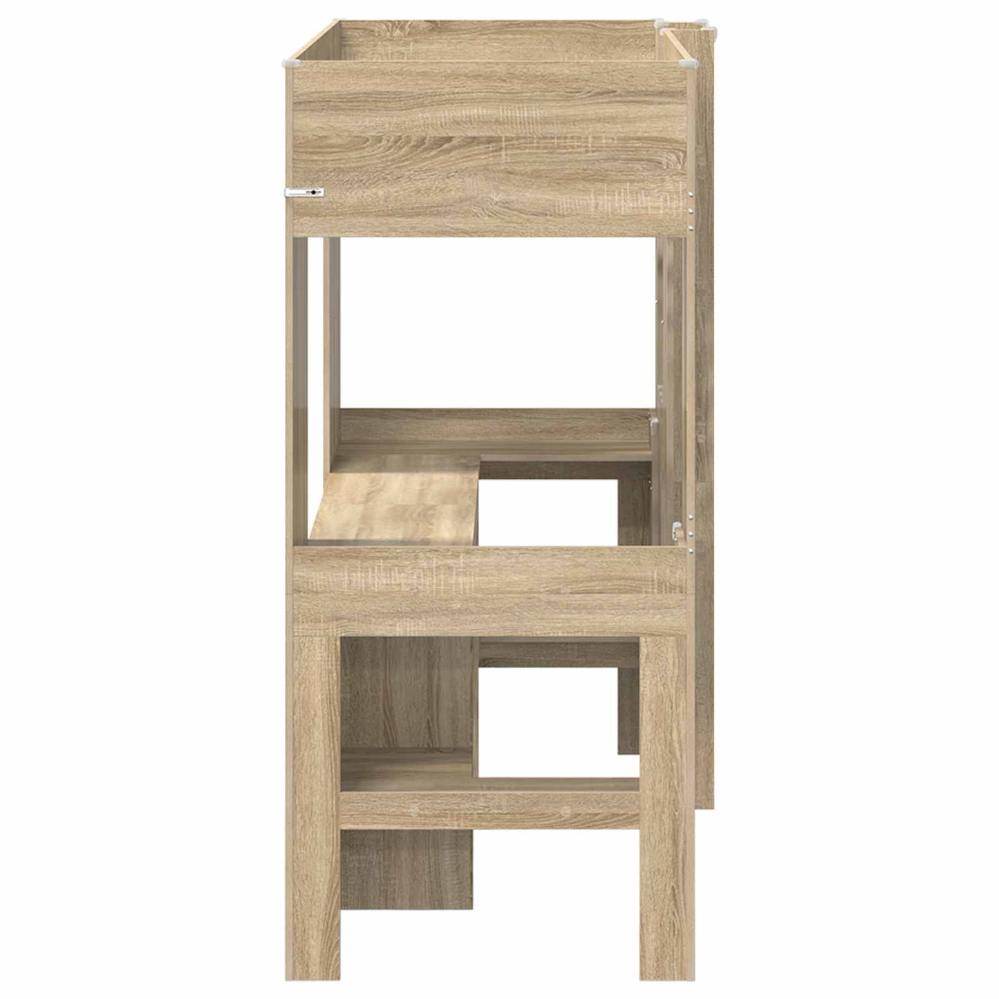 Loft Bed Frame with Desk Sonoma Oak 75 x 190 cm Engineered Wood