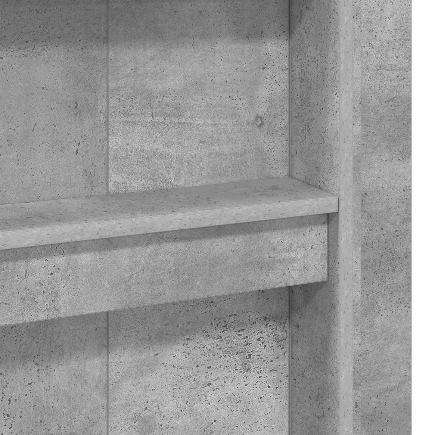 Loft Bed Frame with Desk with Storage Concrete Grey 75 x 190 cm
