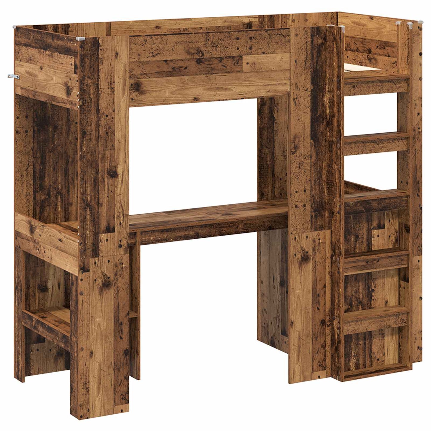 Loft Bed Frame with Desk Old Wood 75 x 190 cm Engineered Wood