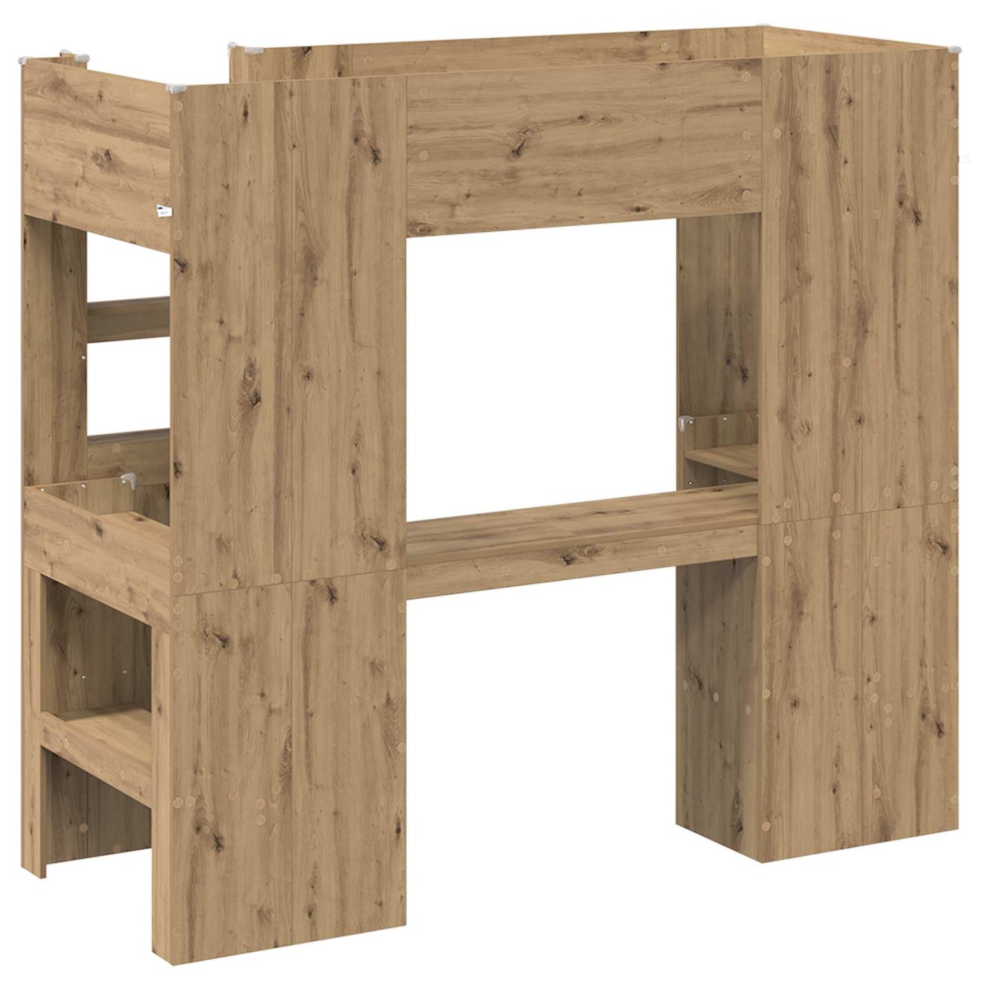 Loft Bed Frame with Desk with Storage Artisan Oak 75 x 190 cm