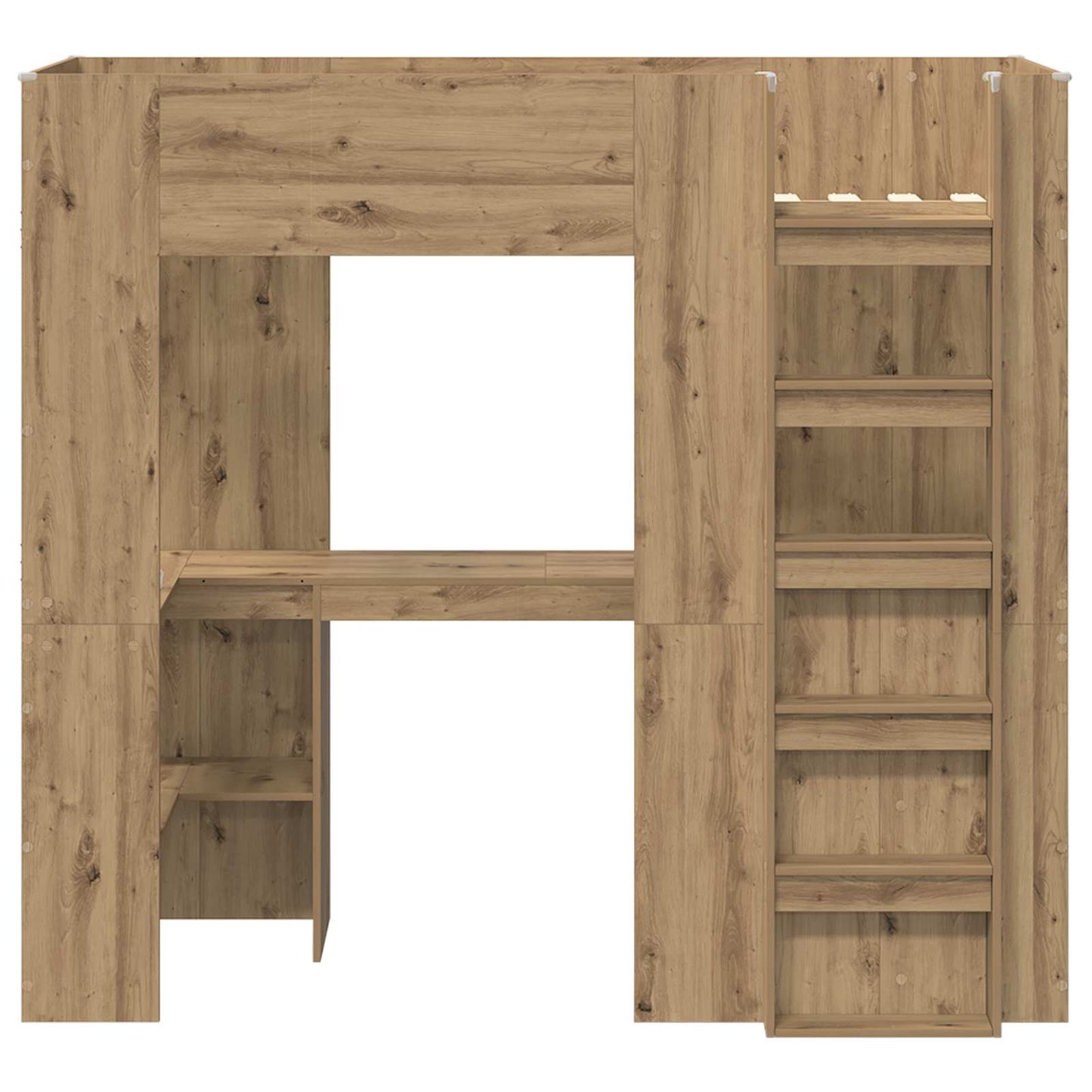 Loft Bed Frame with Desk with Storage Artisan Oak 75 x 190 cm