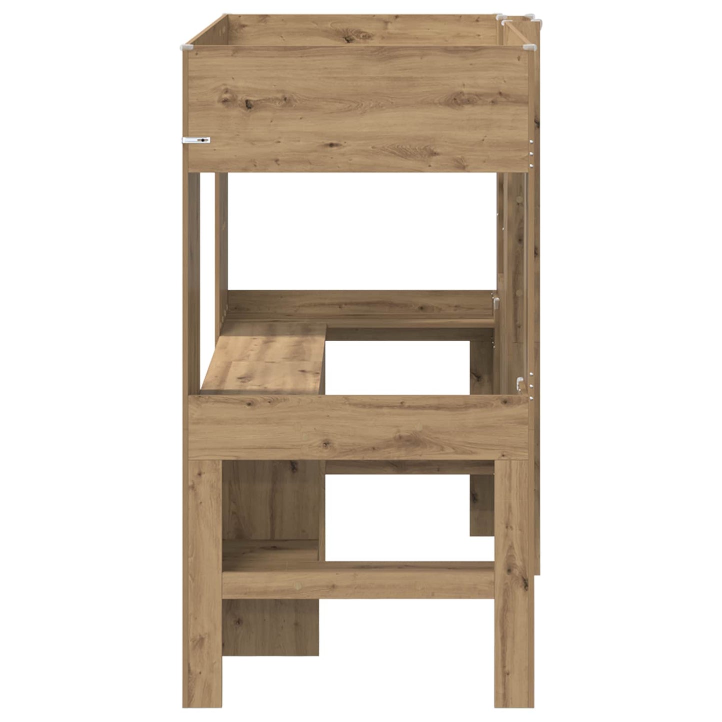 Loft Bed Frame with Desk with Storage Artisan Oak 90 x 190 cm