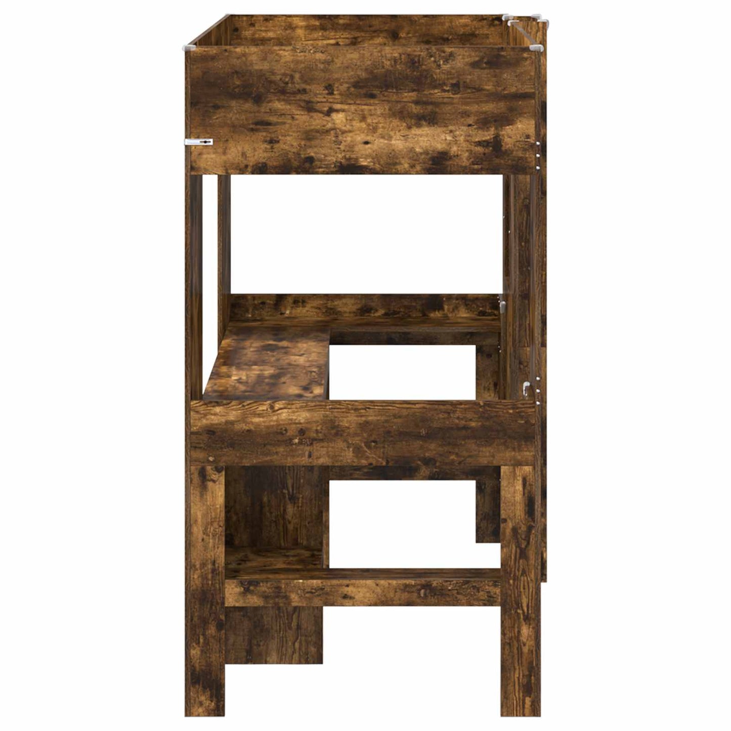 Loft Bed Frame with Desk Smoked Oak 80 x 200 cm Engineered Wood