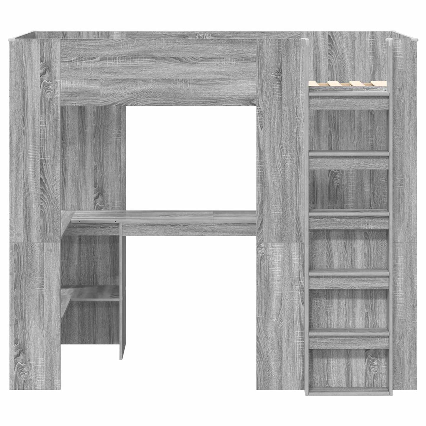 Loft Bed Frame with Desk with Storage Grey Sonoma 80 x 200 cm