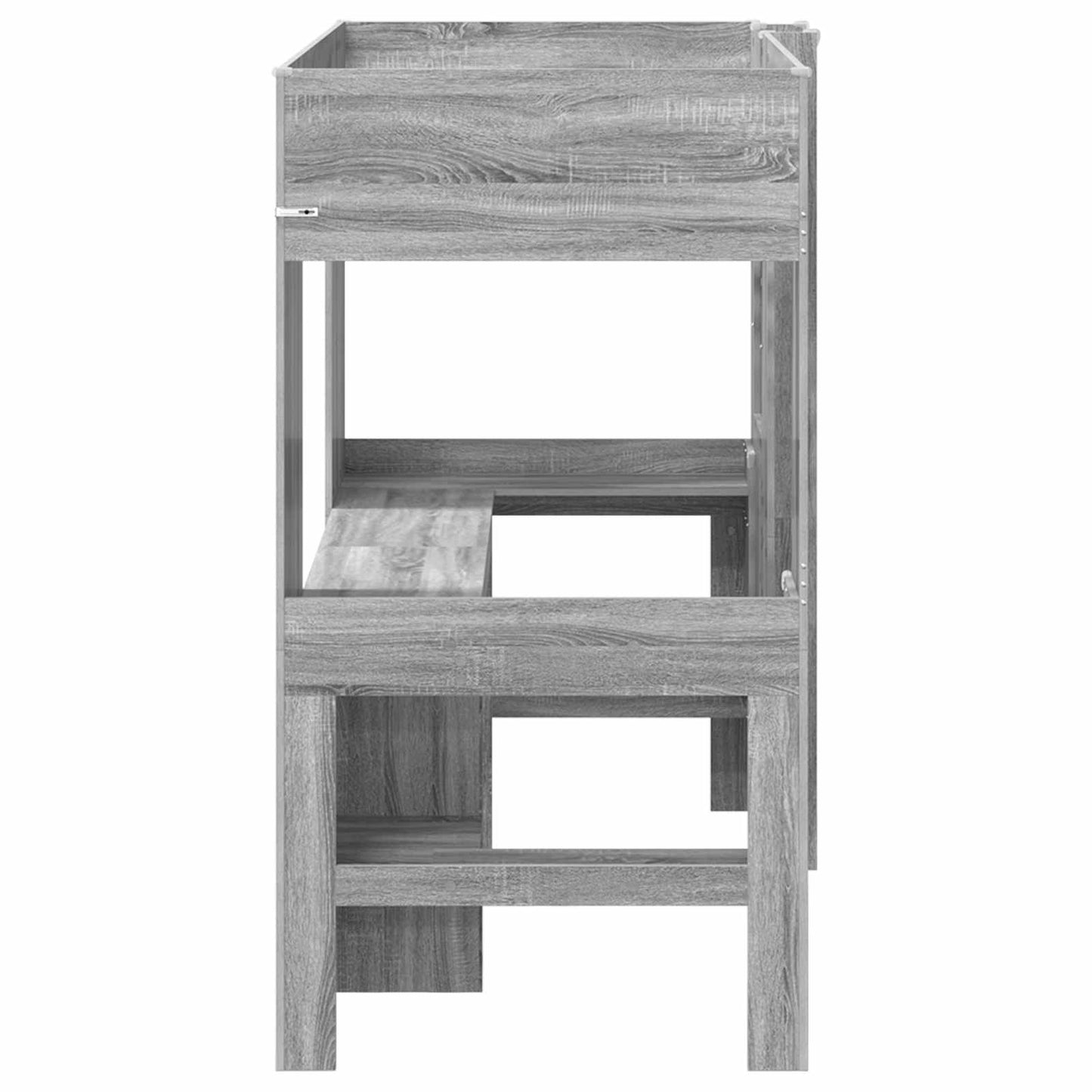 Loft Bed Frame with Desk with Storage Grey Sonoma 80 x 200 cm