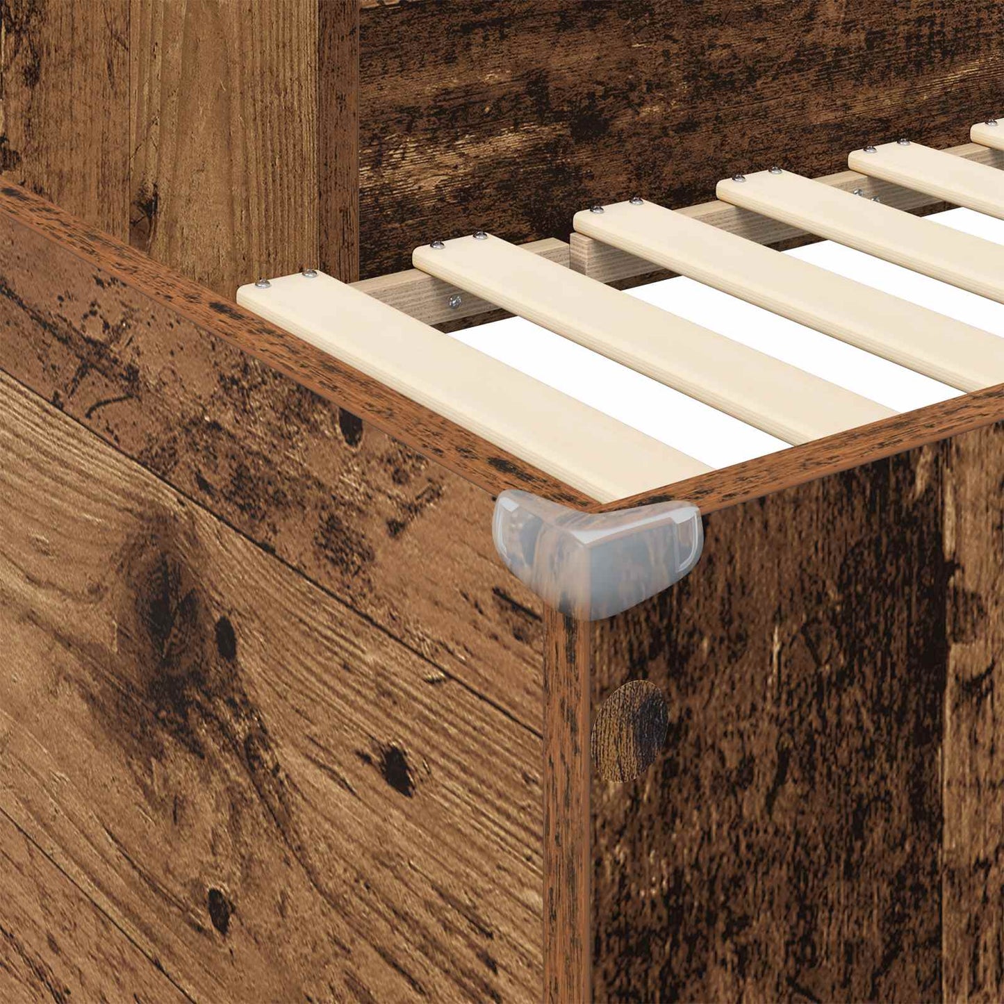 Loft Bed Frame with Desk Old Wood 80 x 200 cm Engineered Wood