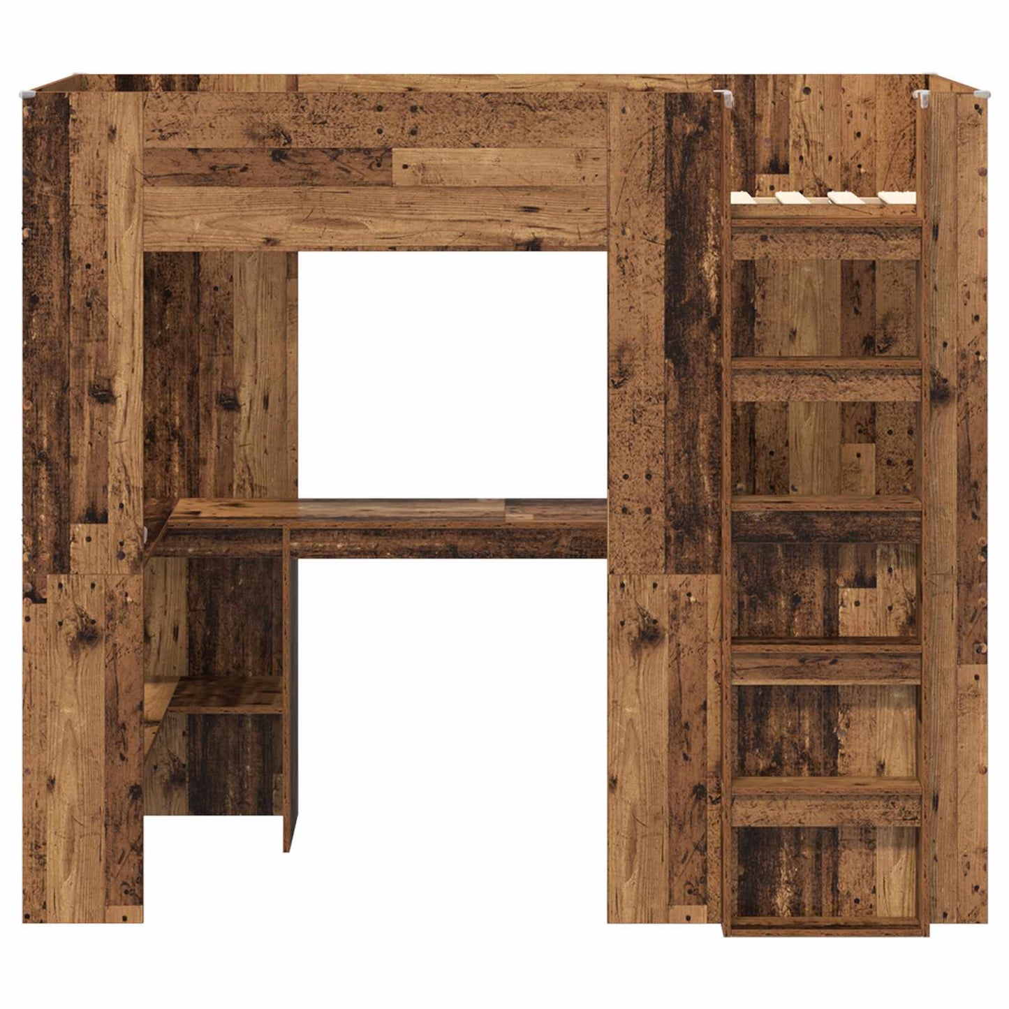 Loft Bed Frame with Desk Old Wood 80 x 200 cm Engineered Wood