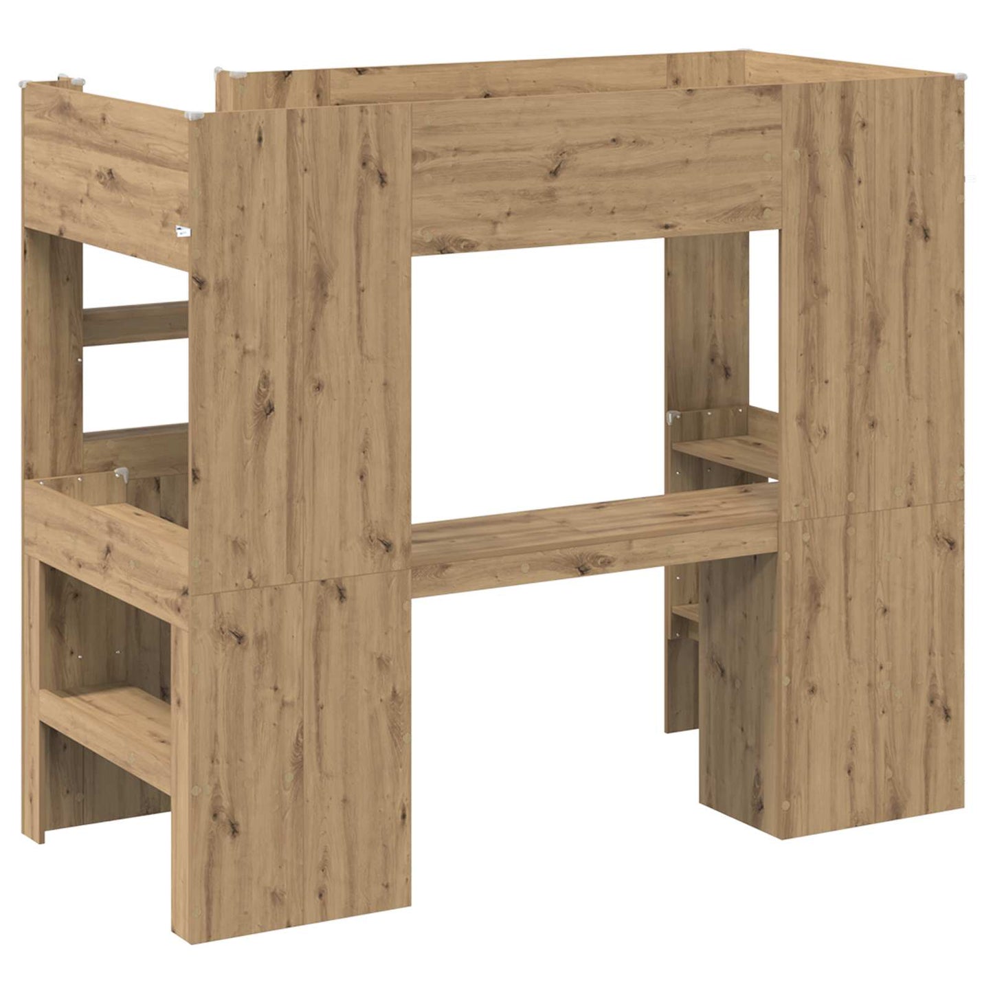 Loft Bed Frame with Desk with Storage Artisan Oak 80 x 200 cm