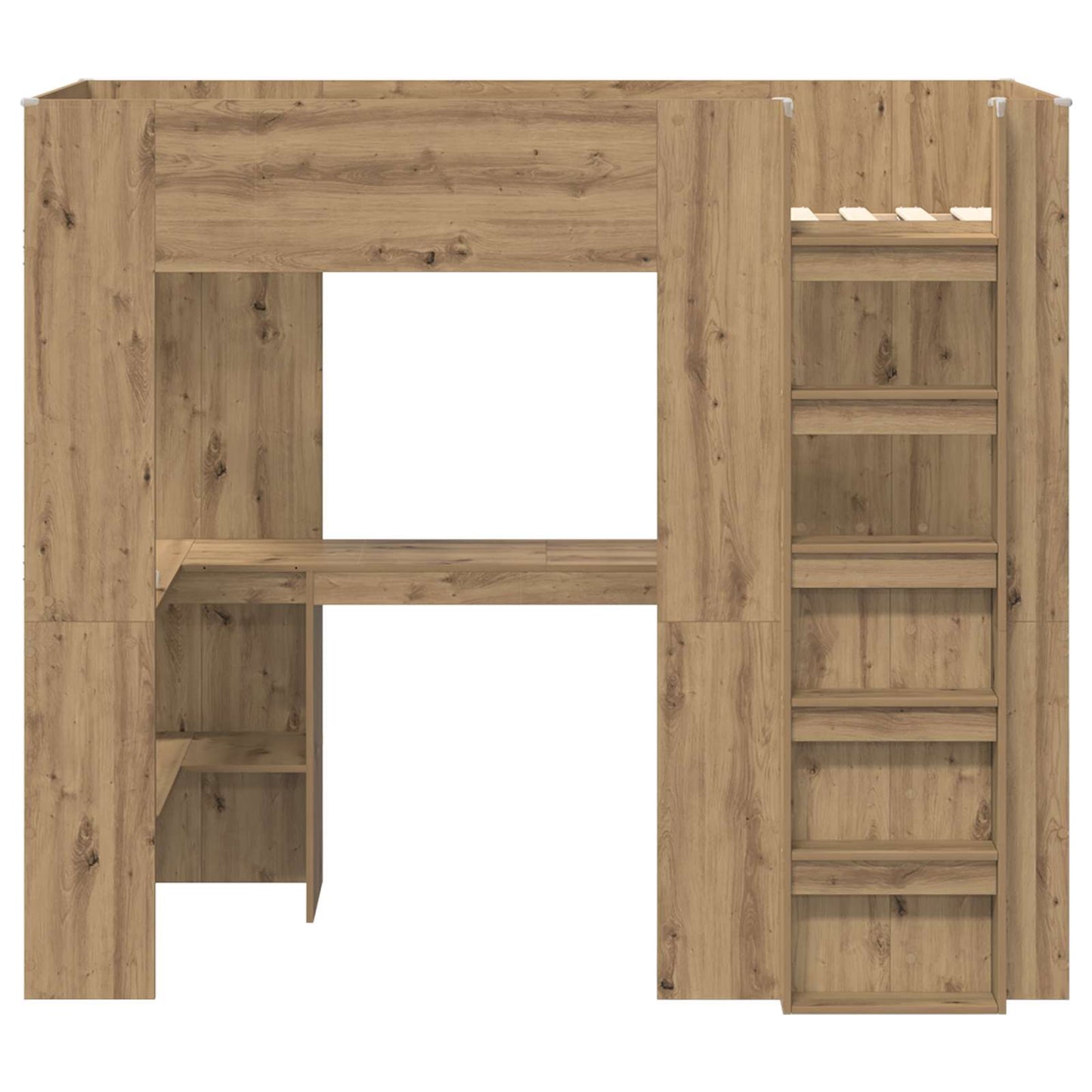 Loft Bed Frame with Desk with Storage Artisan Oak 80 x 200 cm