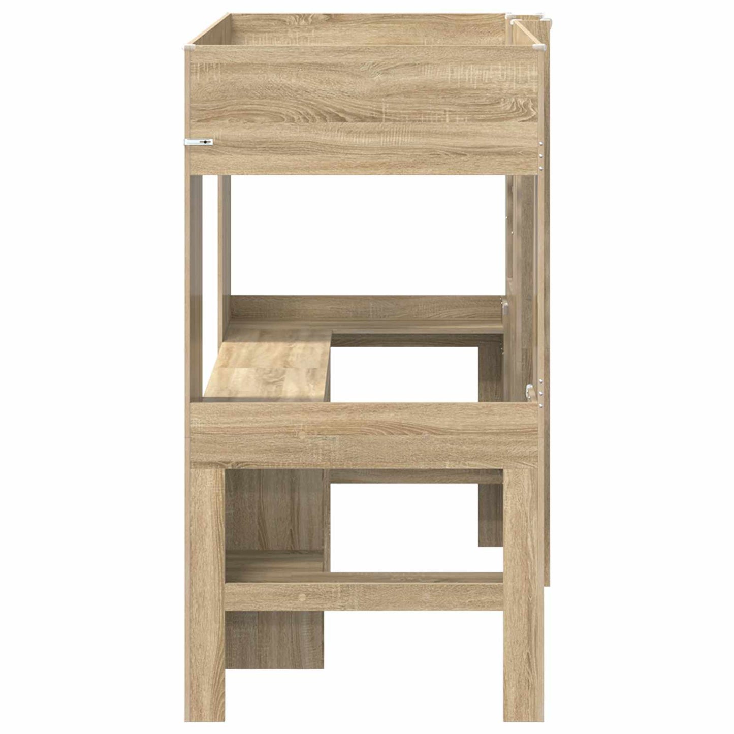Loft Bed Frame with Desk Sonoma Oak 90 x 200 cm Engineered Wood