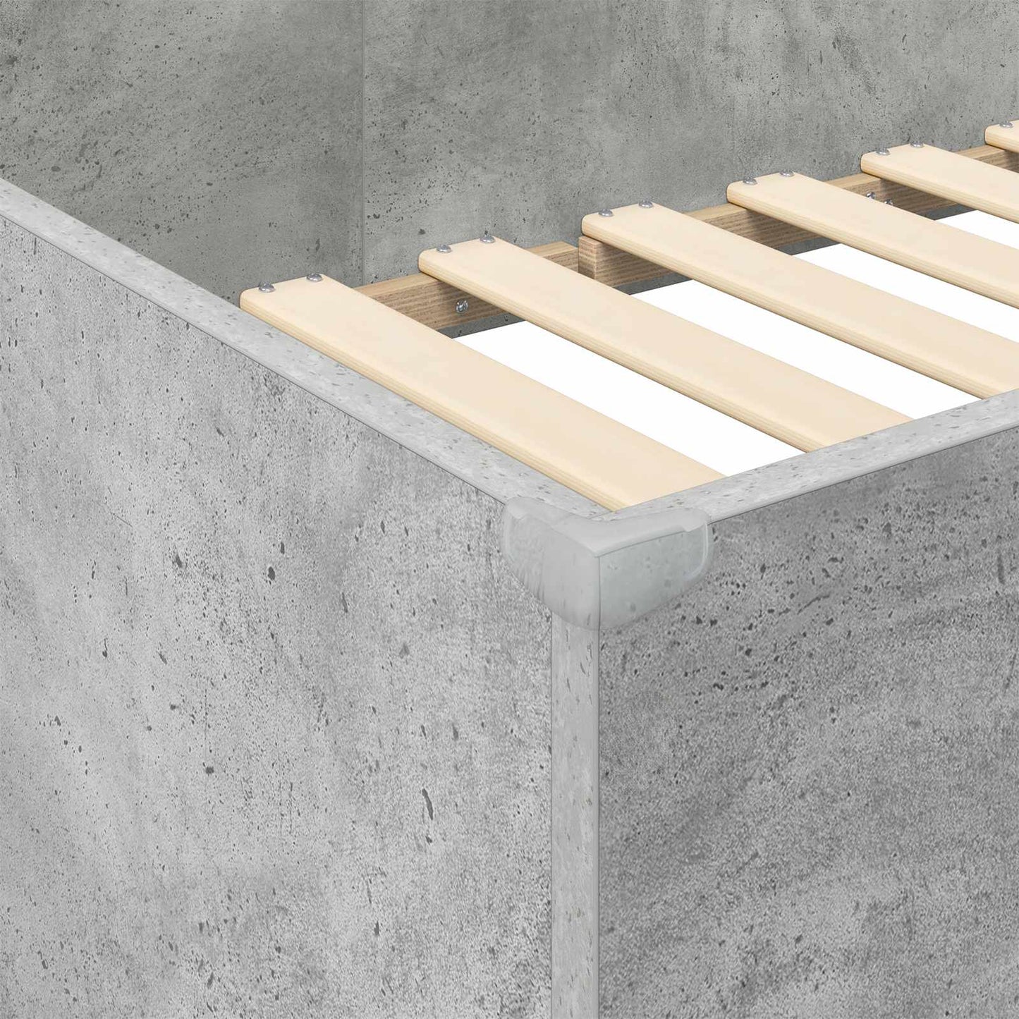 Loft Bed Frame with Desk Concrete Grey 100 x 200 cm
