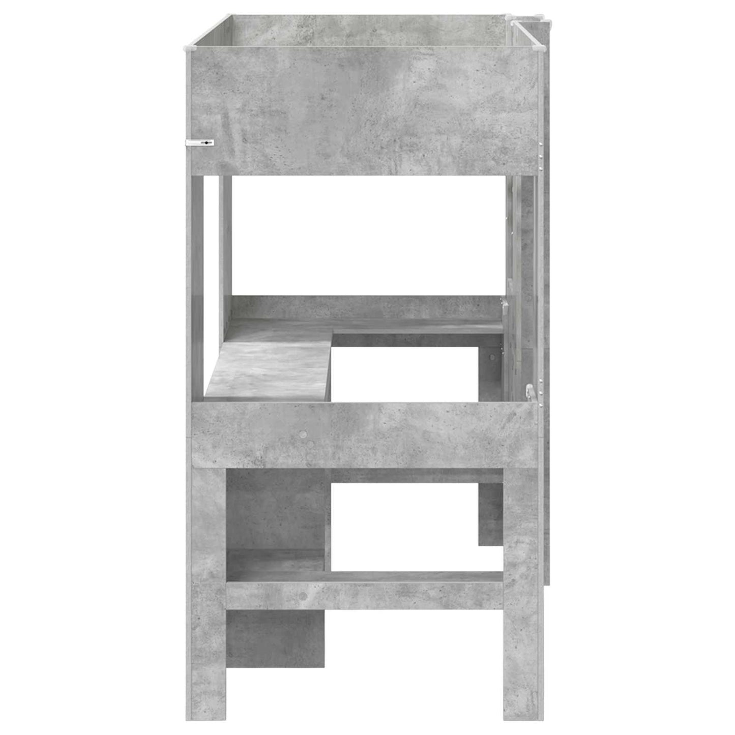 Loft Bed Frame with Desk Concrete Grey 100 x 200 cm