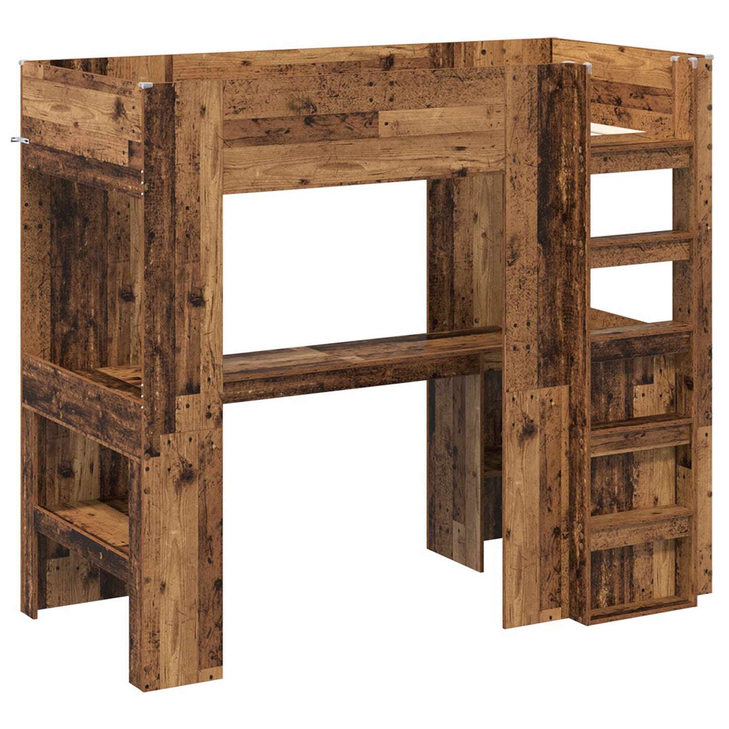 Loft Bed Frame with Desk Old Wood 100 x 200 cm Engineered Wood