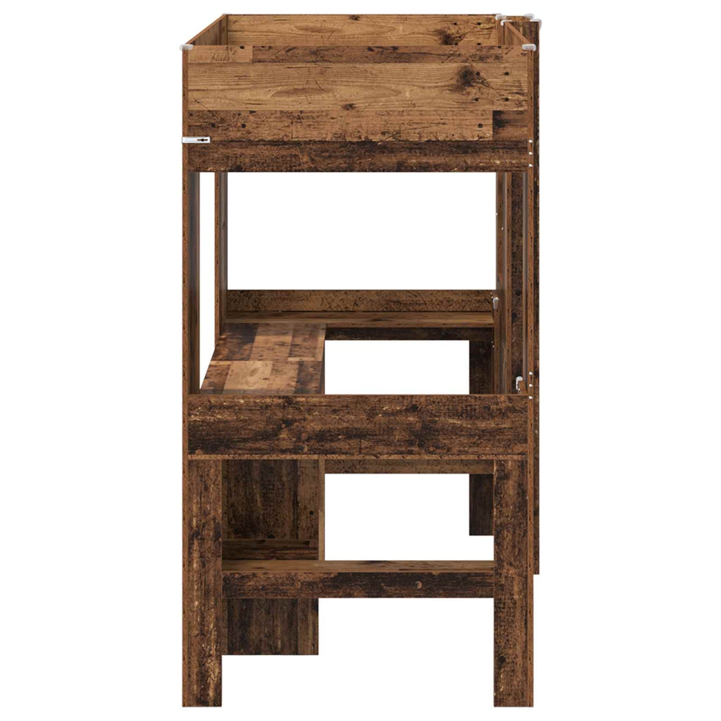 Loft Bed Frame with Desk Old Wood 100 x 200 cm Engineered Wood