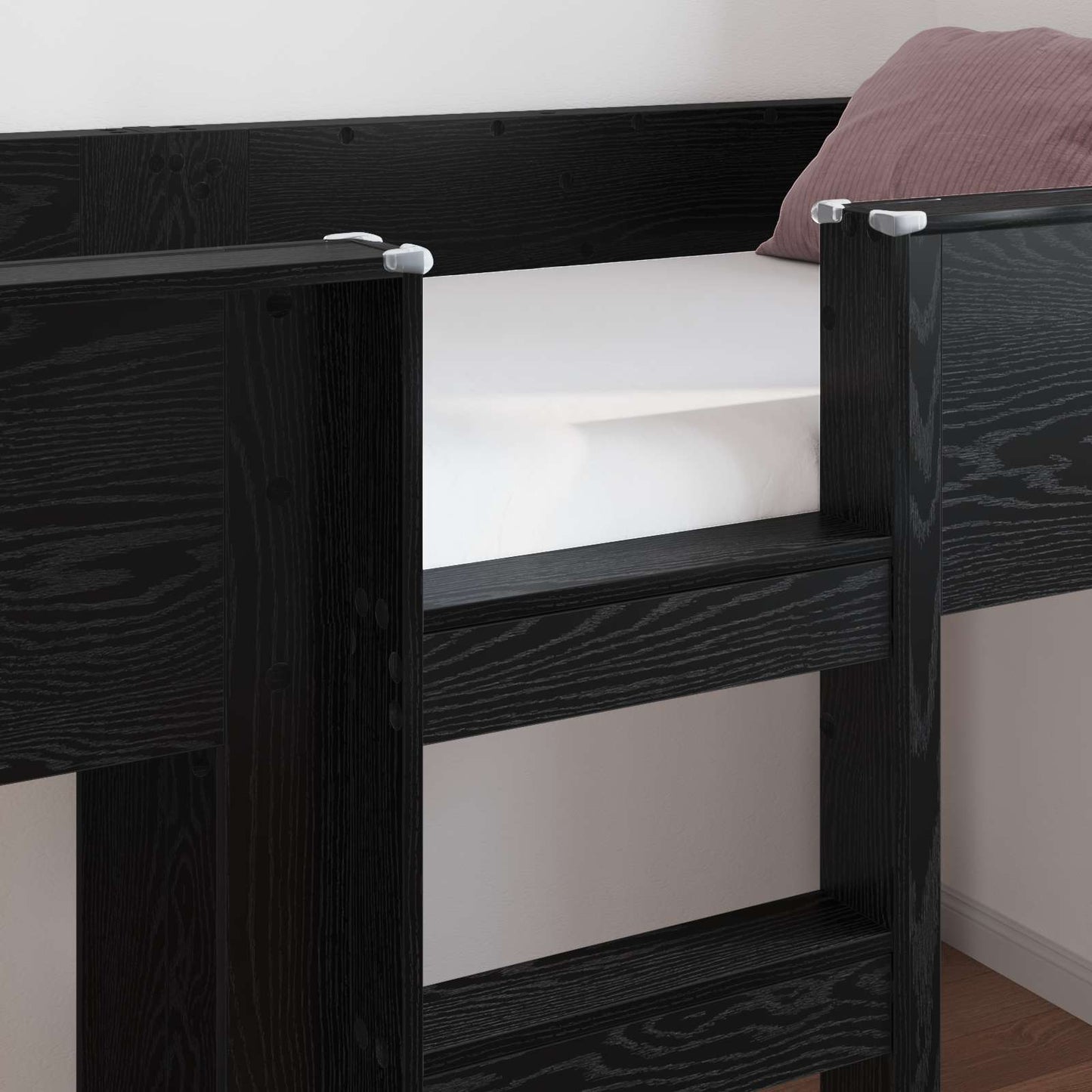 Bunk Bed for Kids Black Oak 75 x 190 cm Engineered wood