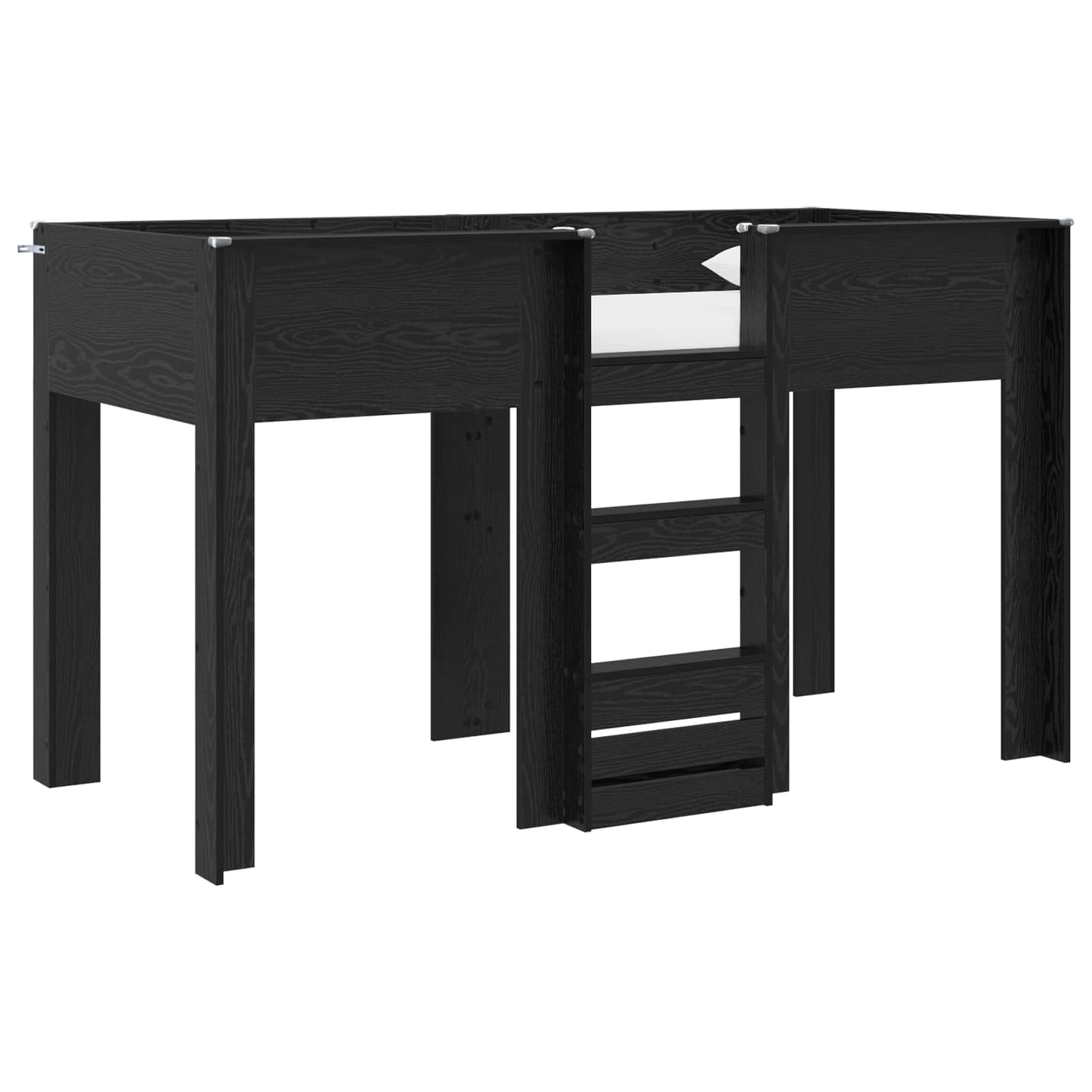 Bunk Bed for Kids Black Oak 75 x 190 cm Engineered wood