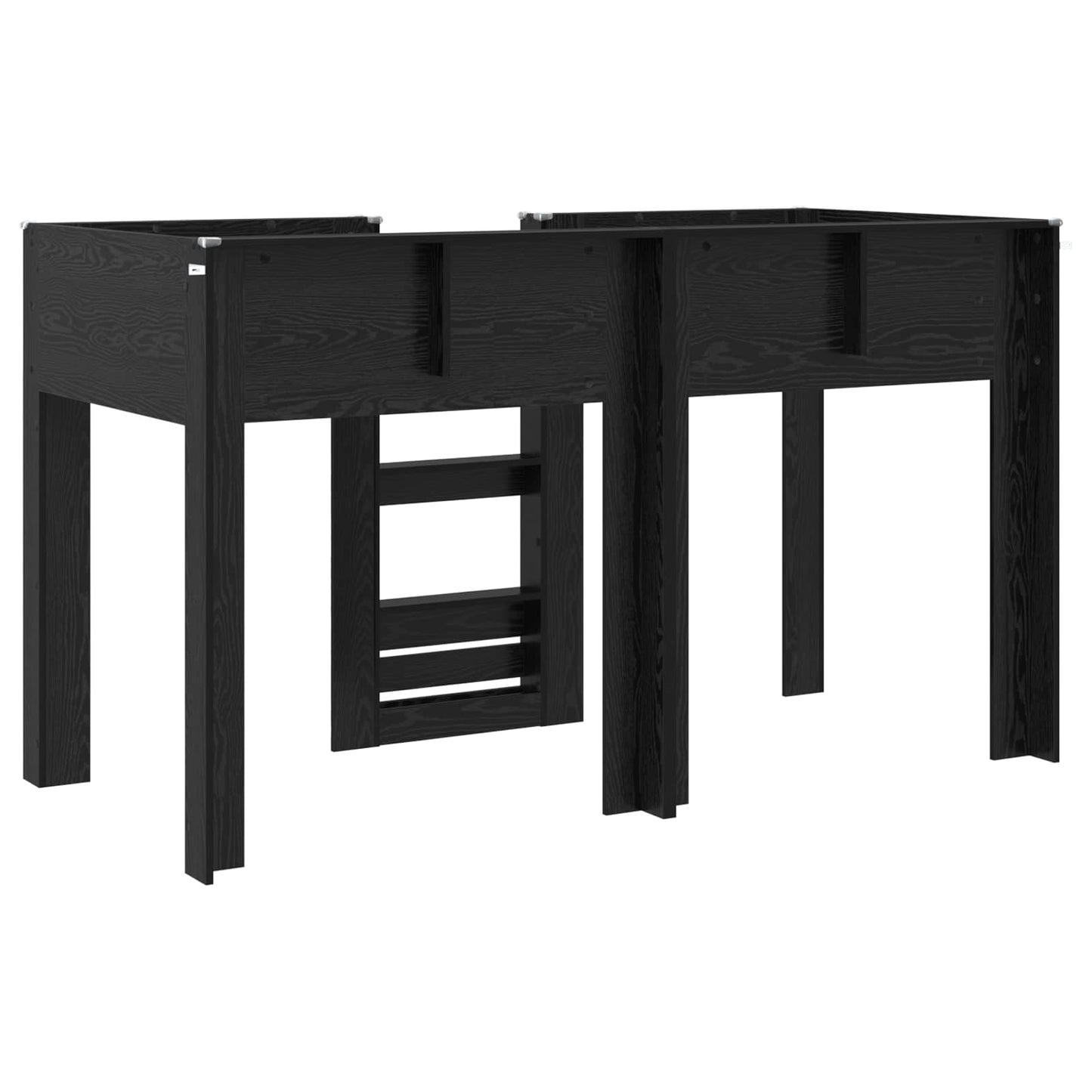 Bunk Bed for Kids Black Oak 75 x 190 cm Engineered wood