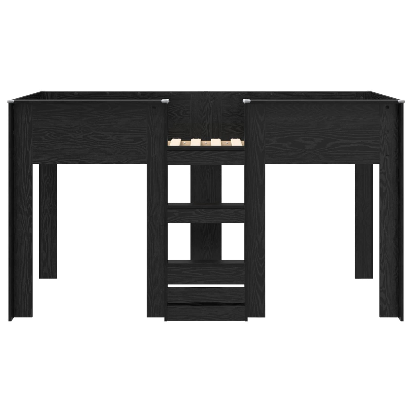 Bunk Bed for Kids Black Oak 75 x 190 cm Engineered wood