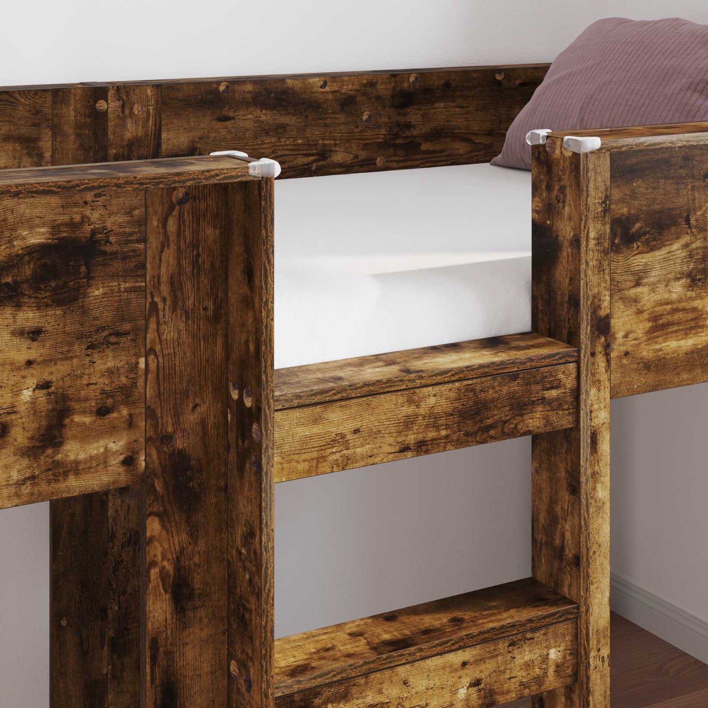 Bunk Bed for Kids Smoked Oak 75 x 190 cm Engineered wood