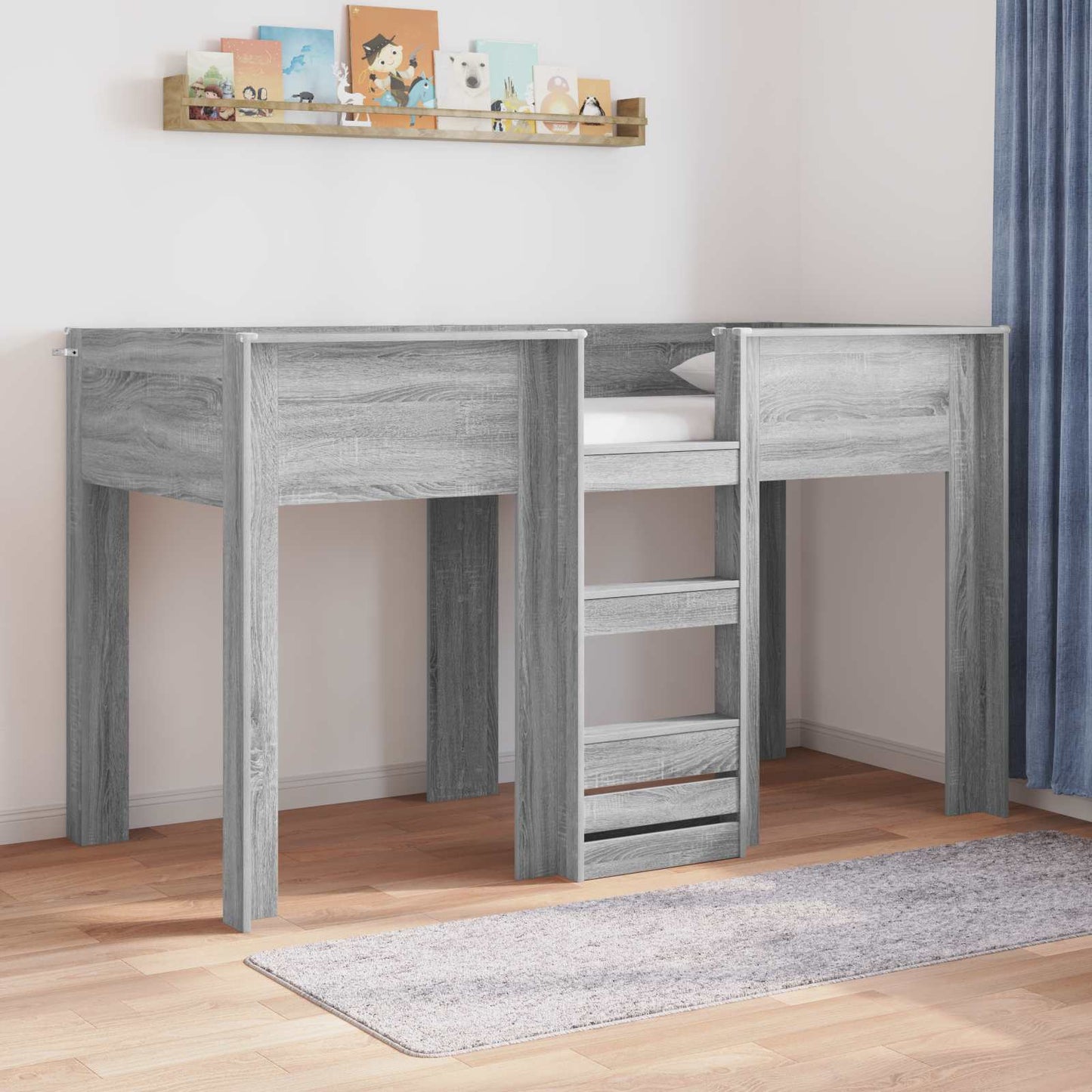 Bunk Bed for Kids Grey Sonoma 75 x 190 cm Engineered wood