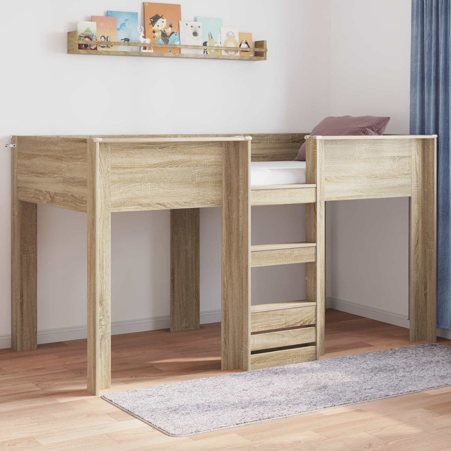 Bunk Bed for Kids Sonoma Oak 90 x 190 cm Engineered wood