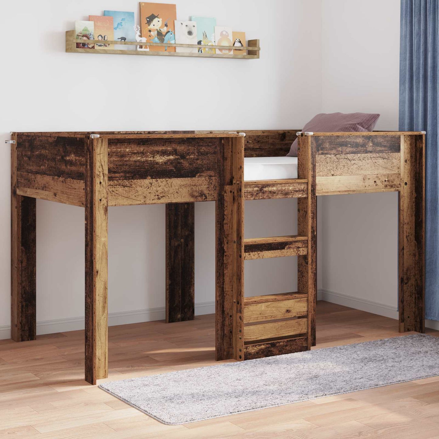 Bunk Bed for Kids Old Wood 90 x 200 cm Engineered wood