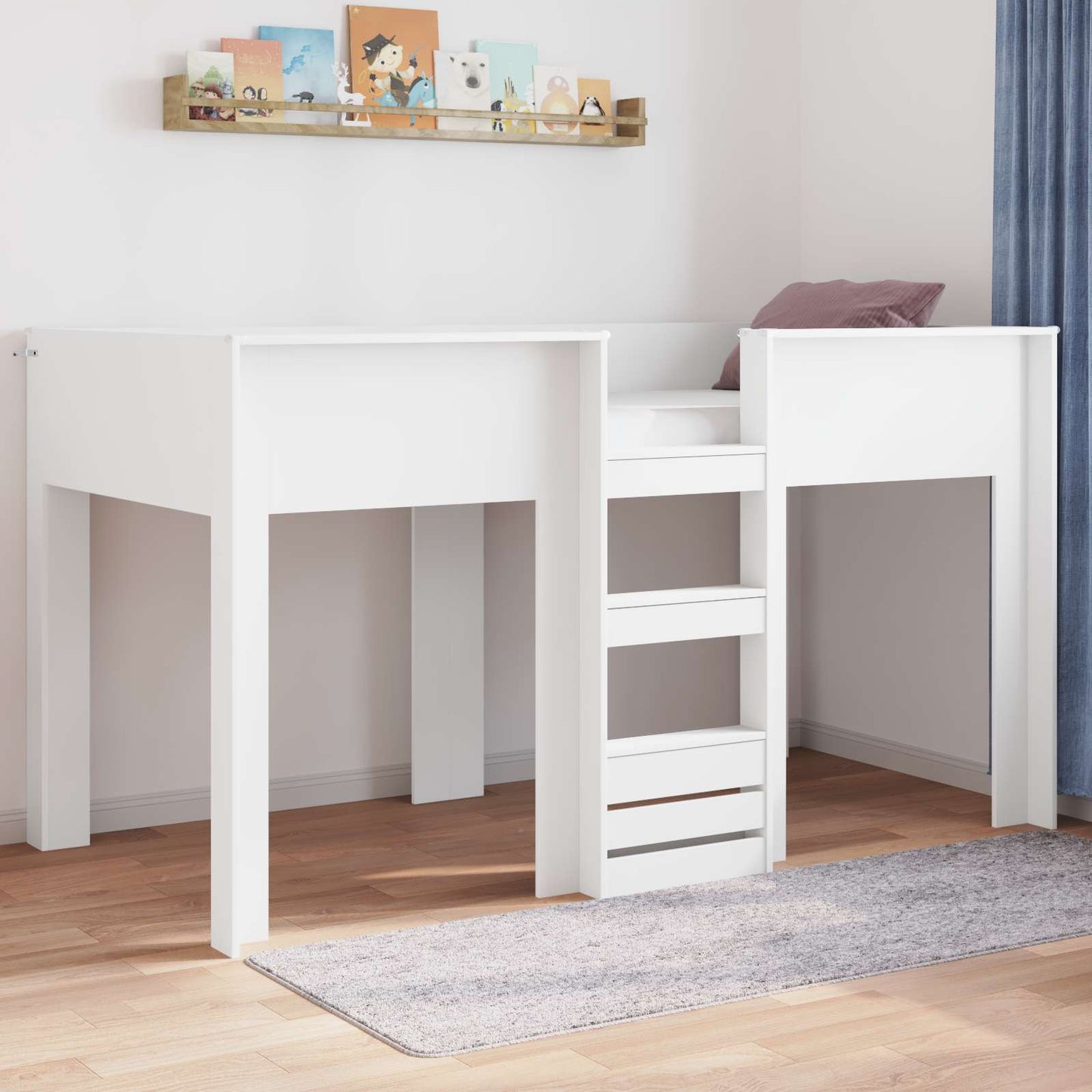 Bunk Bed for Kids White 100 x 200 cm Engineered wood