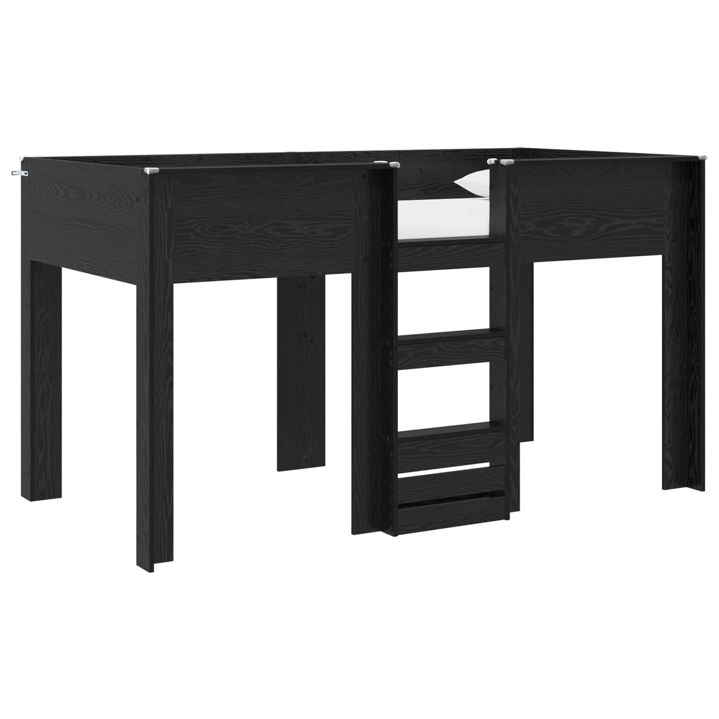 Bunk Bed for Kids Black Oak 100 x 200 cm Engineered wood