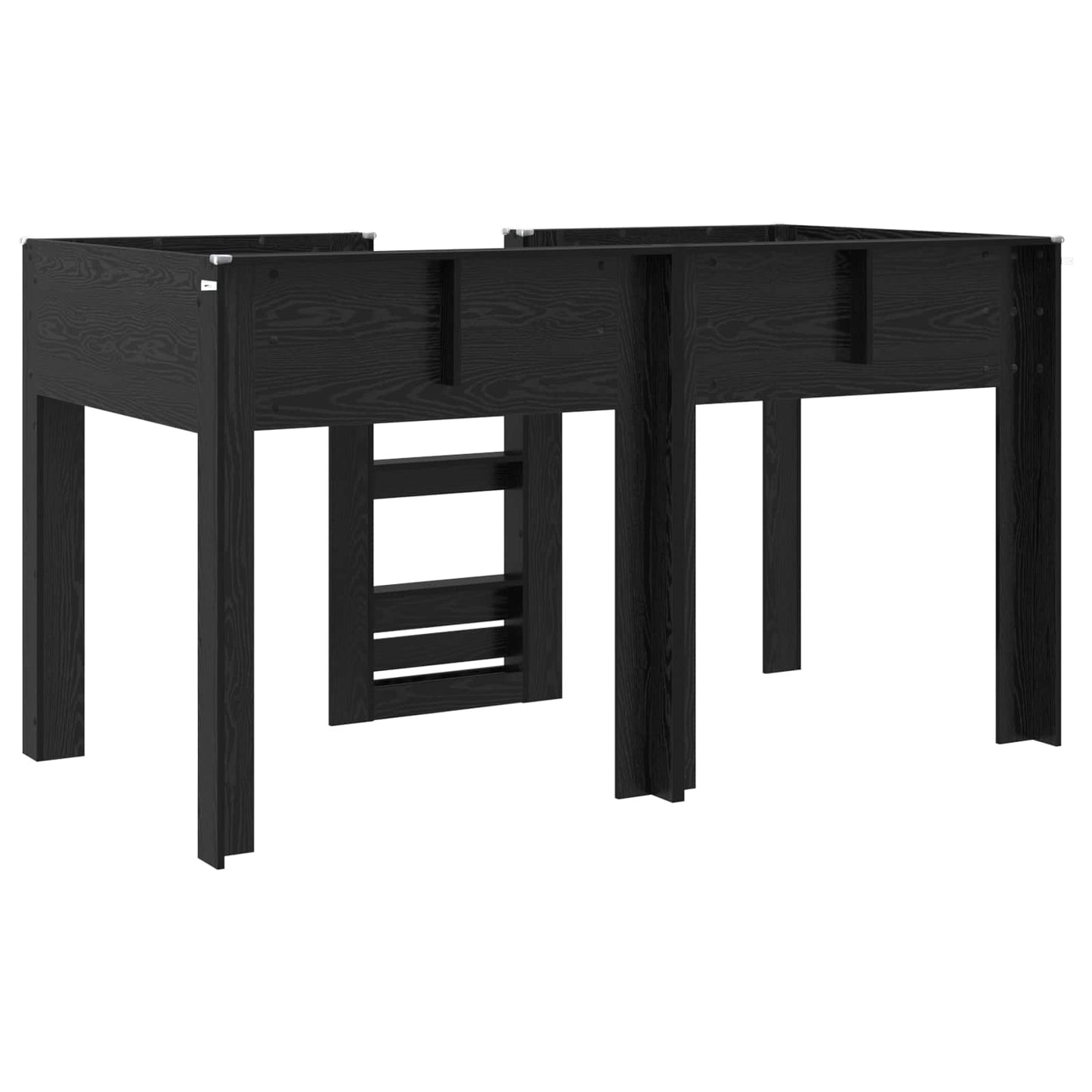 Bunk Bed for Kids Black Oak 100 x 200 cm Engineered wood