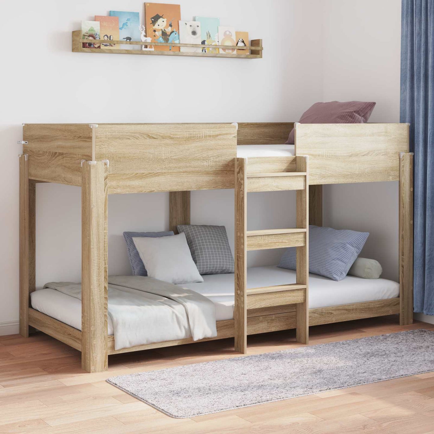 Bunk Bed for Kids Sonoma Oak 100 x 200 cm Engineered Wood