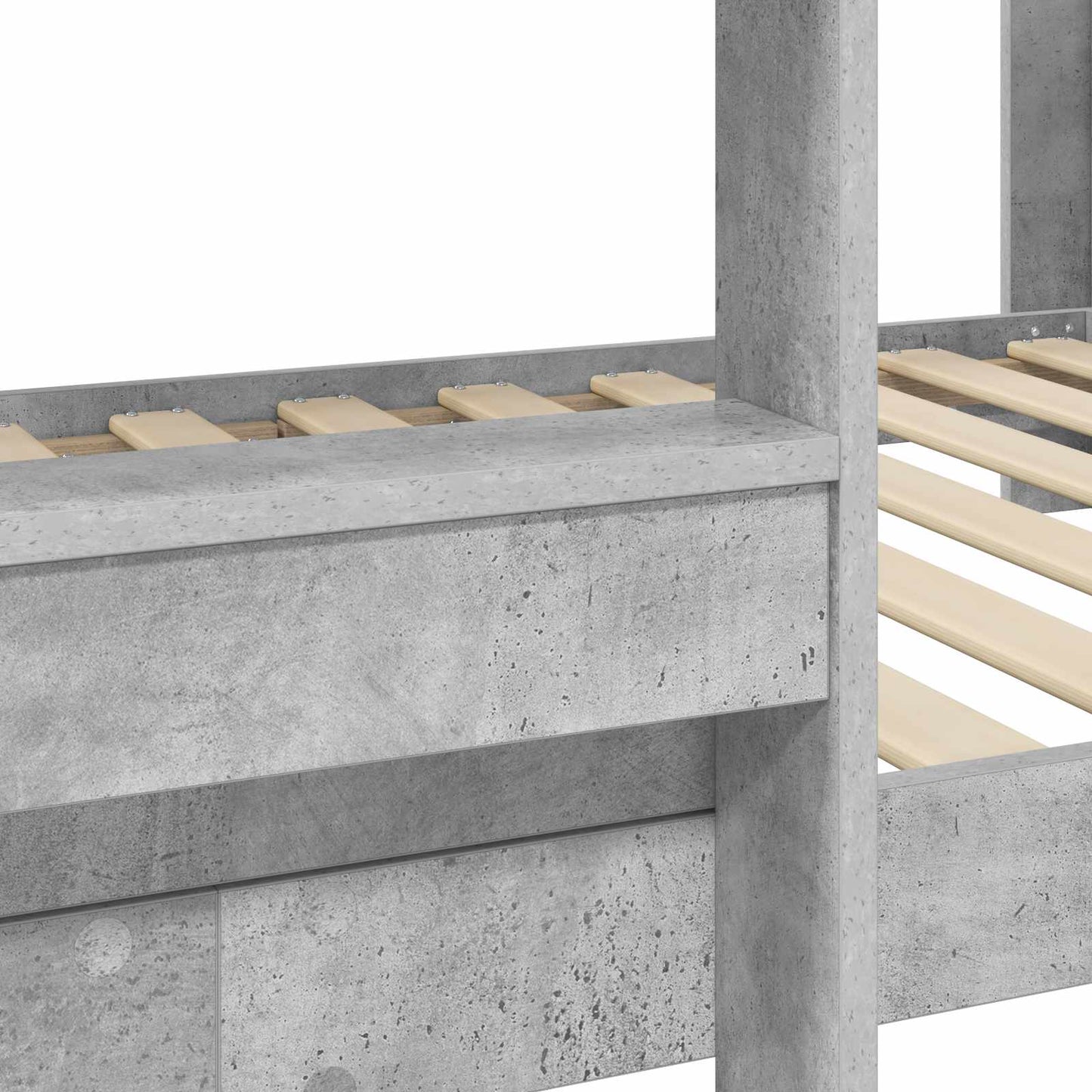 Bunk Bed for Kids Concrete Grey 100 x 200 cm Engineered Wood