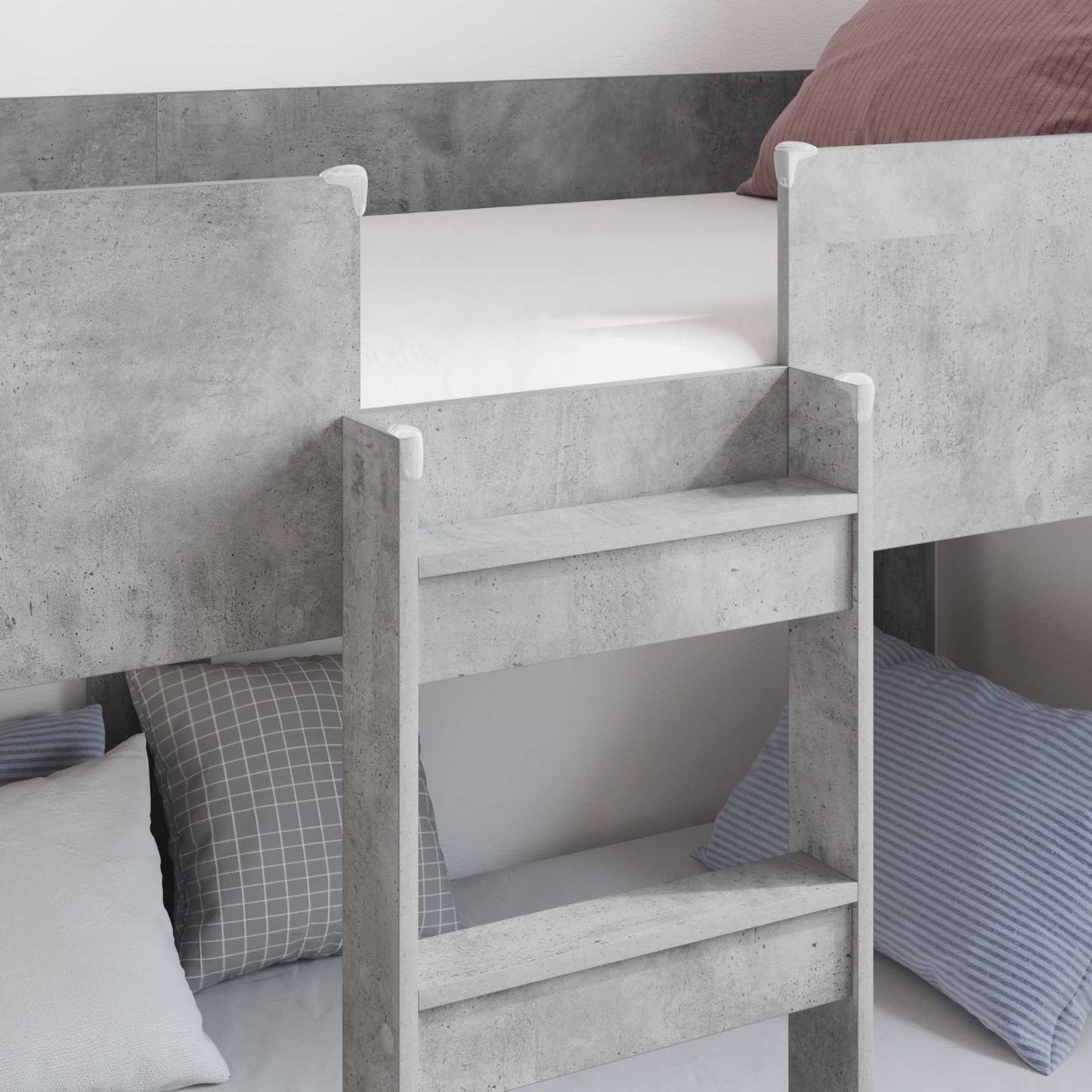 Bunk Bed for Kids Concrete Grey 100 x 200 cm Engineered Wood