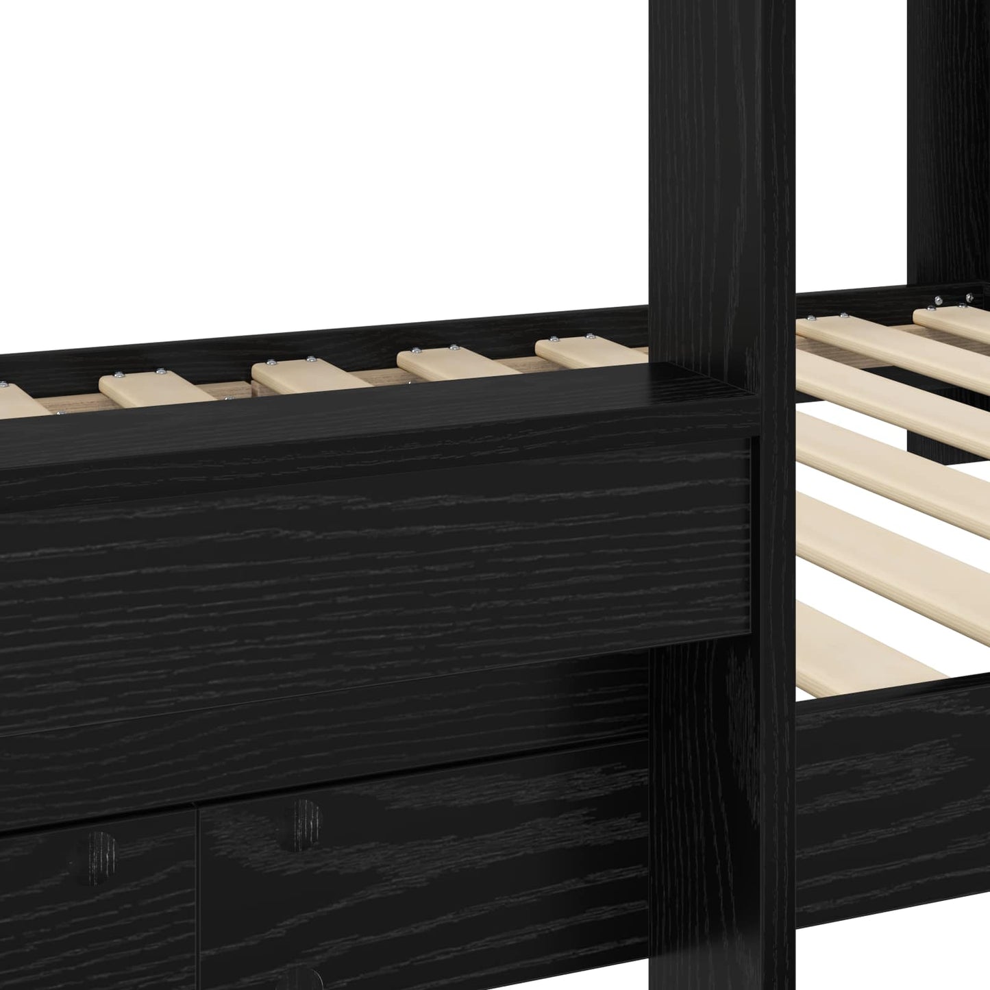 Bunk Bed for Kids Black Oak 90 x 200 cm Engineered Wood