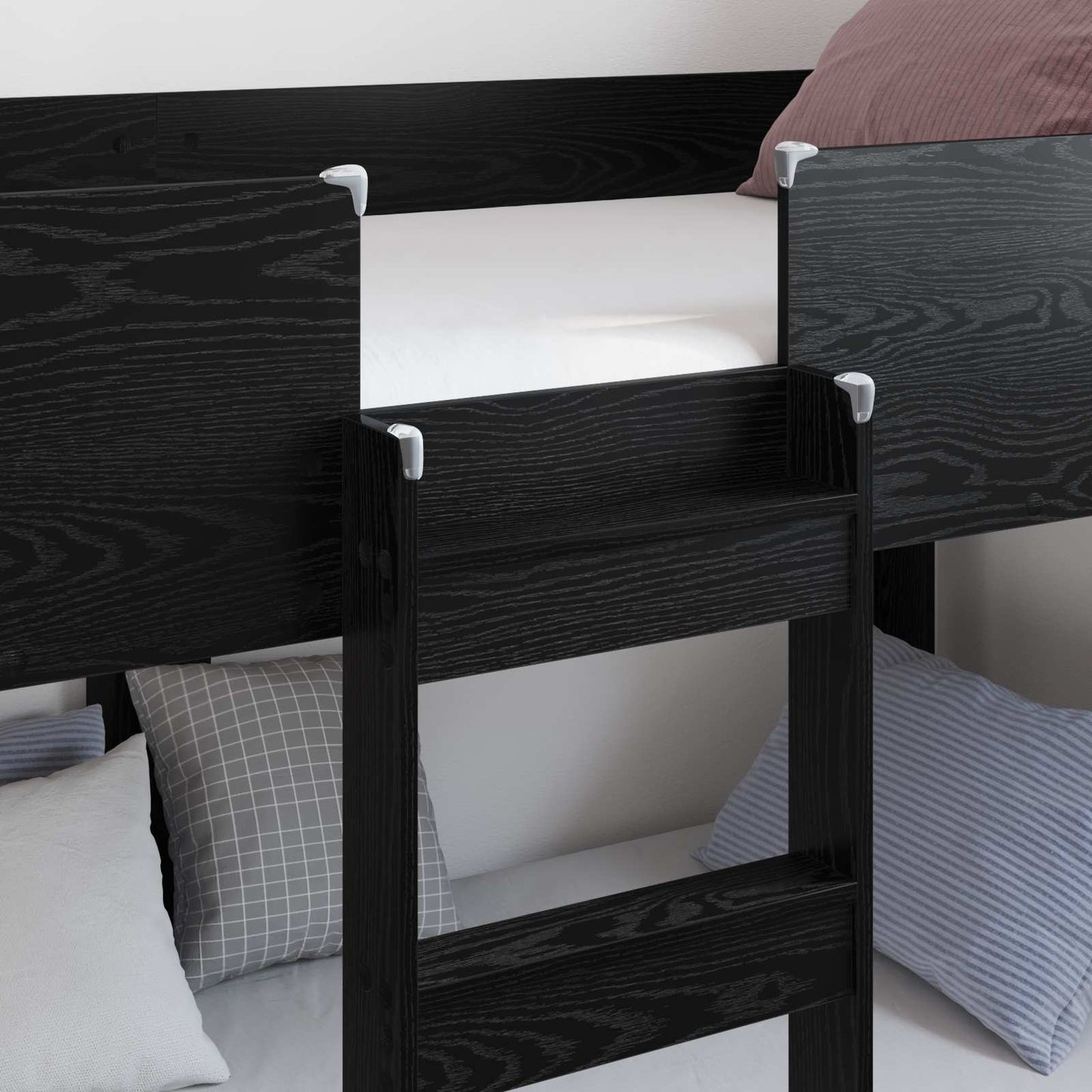 Bunk Bed for Kids Black Oak 90 x 200 cm Engineered Wood