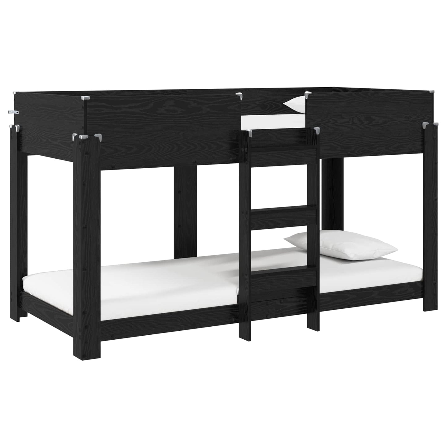 Bunk Bed for Kids Black Oak 90 x 200 cm Engineered Wood