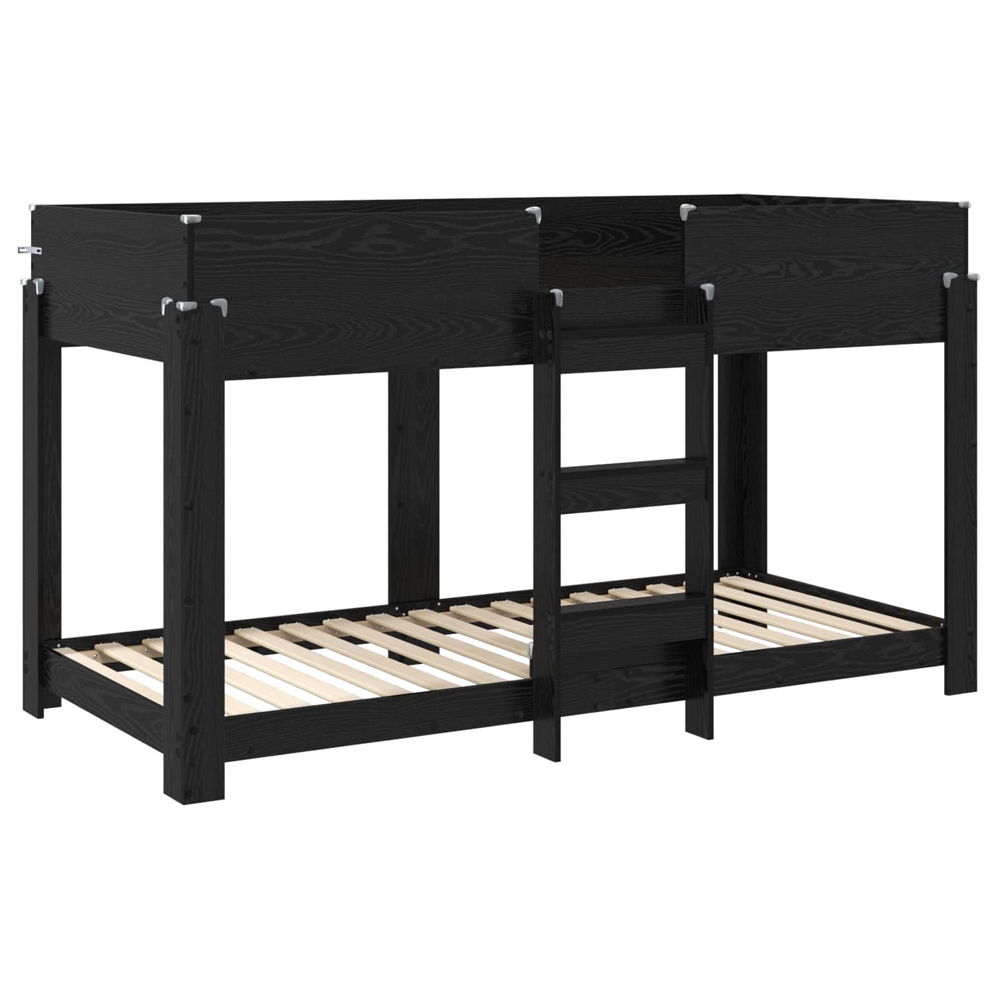 Bunk Bed for Kids Black Oak 90 x 200 cm Engineered Wood