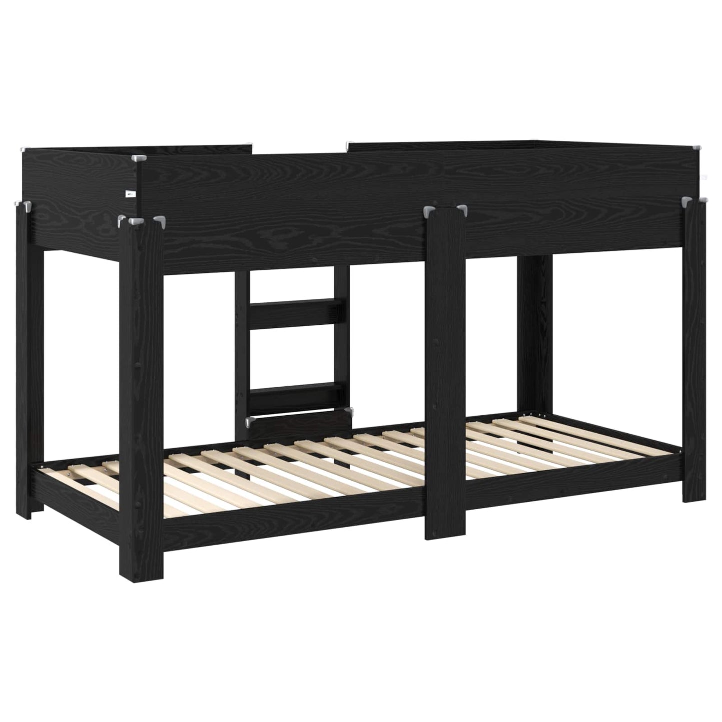 Bunk Bed for Kids Black Oak 90 x 200 cm Engineered Wood