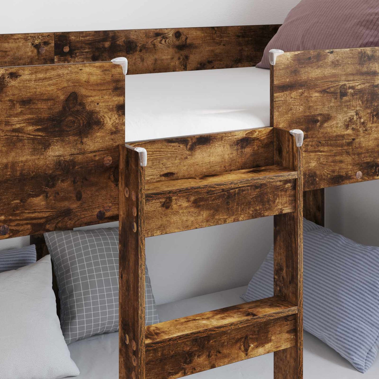Bunk Bed for Kids Smoked Oak 90 x 200 cm Engineered Wood