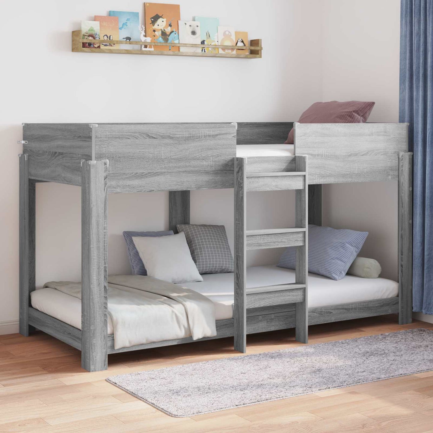 Bunk Bed for Kids Grey Sonoma 90 x 200 cm Engineered Wood