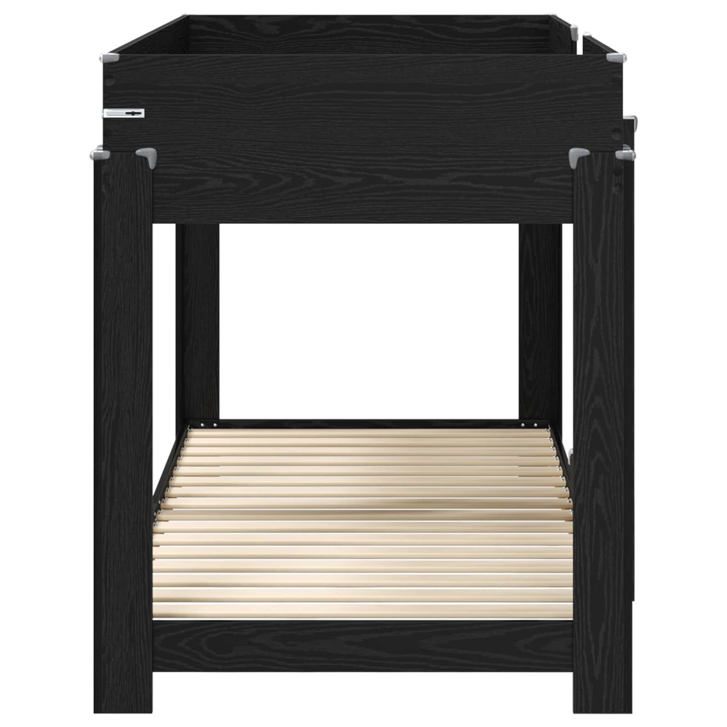 Bunk Bed for Kids Black Oak 80 x 200 cm Engineered Wood