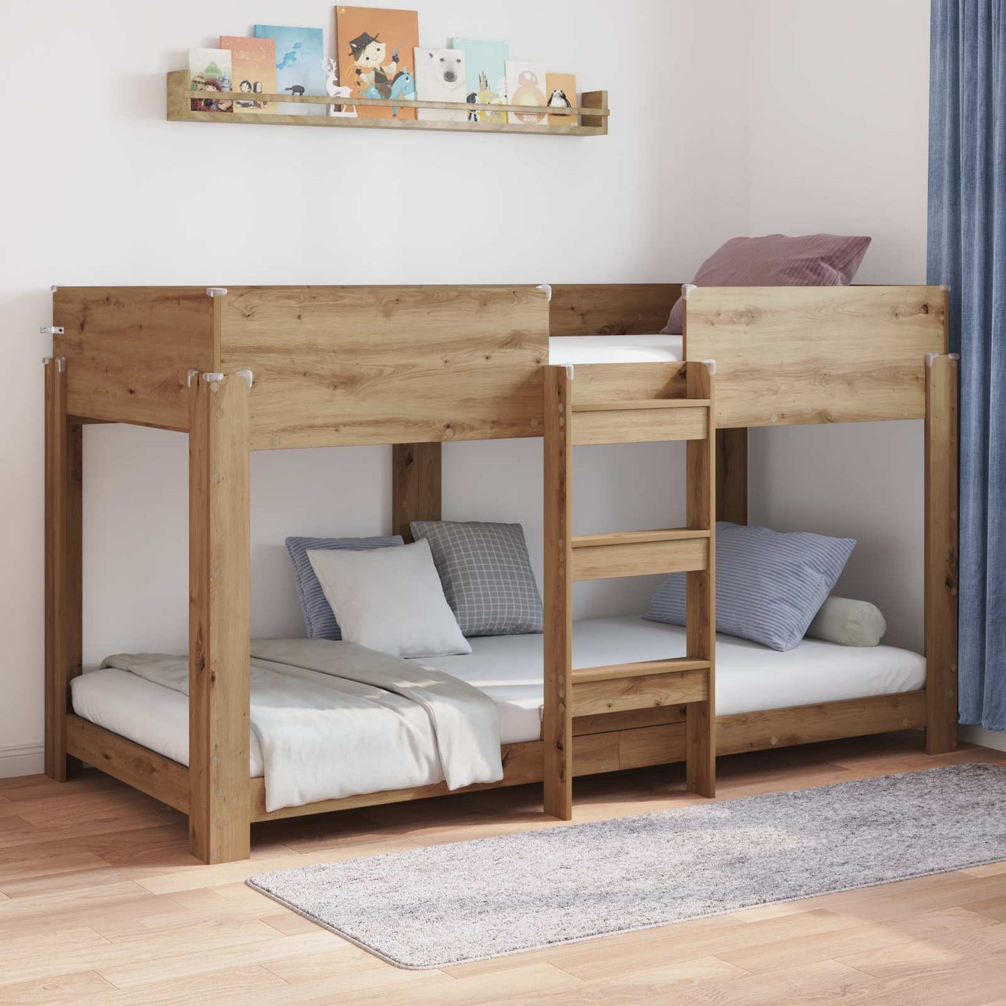 Bunk Bed for Kids Artisan Oak 90 x 190 cm Engineered Wood