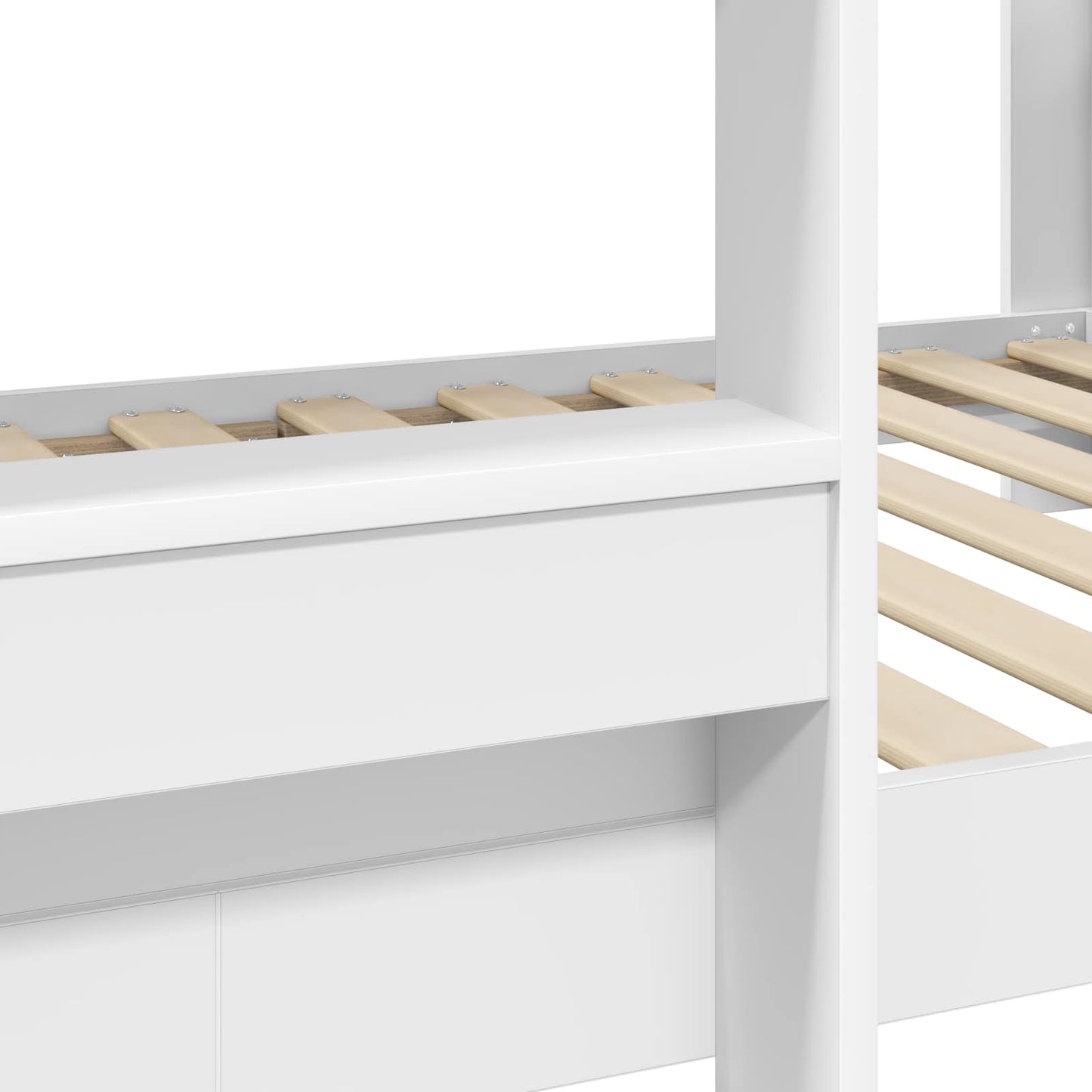 Bunk Bed for Kids White 75 x 190 cm Engineered Wood