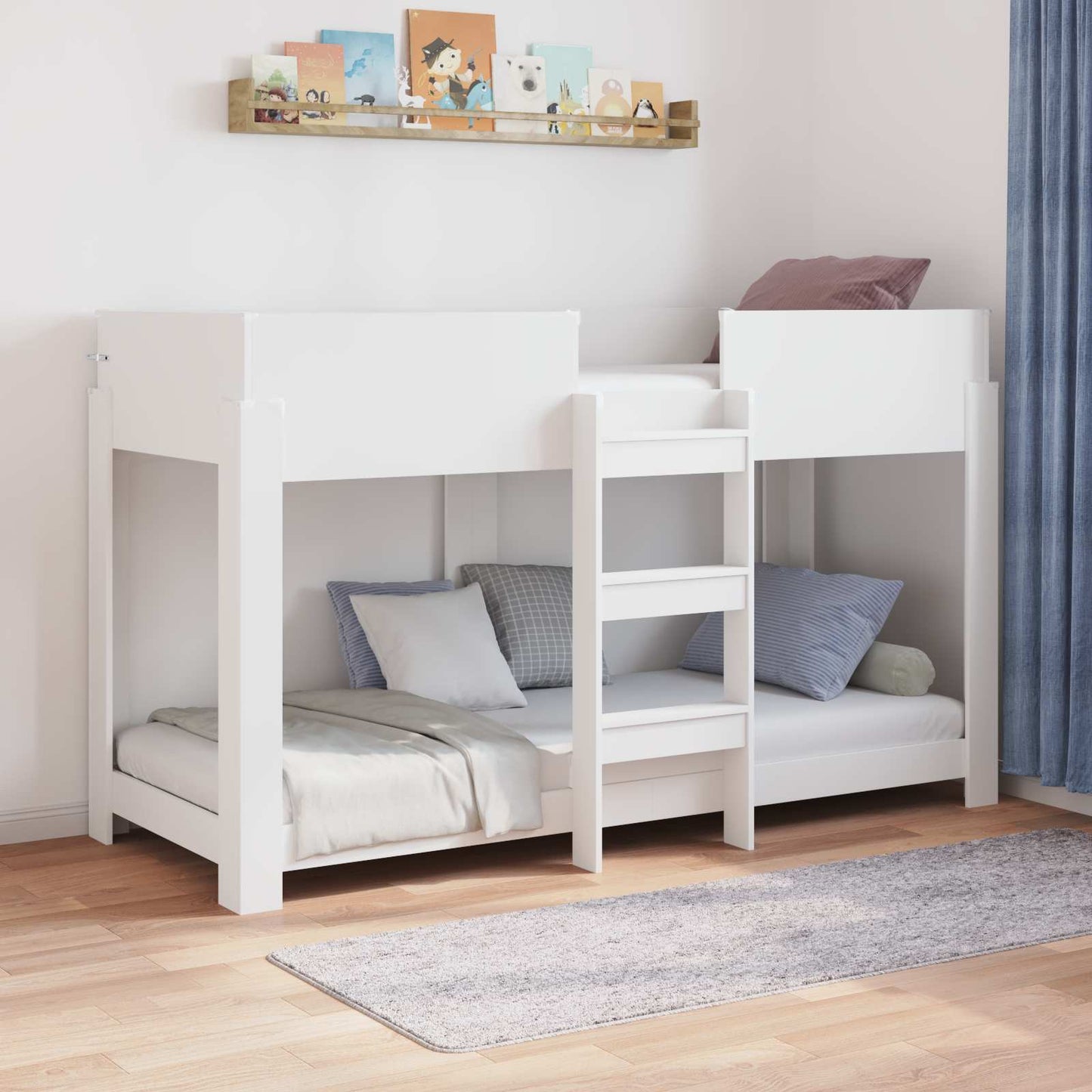 Bunk Bed for Kids White 75 x 190 cm Engineered Wood