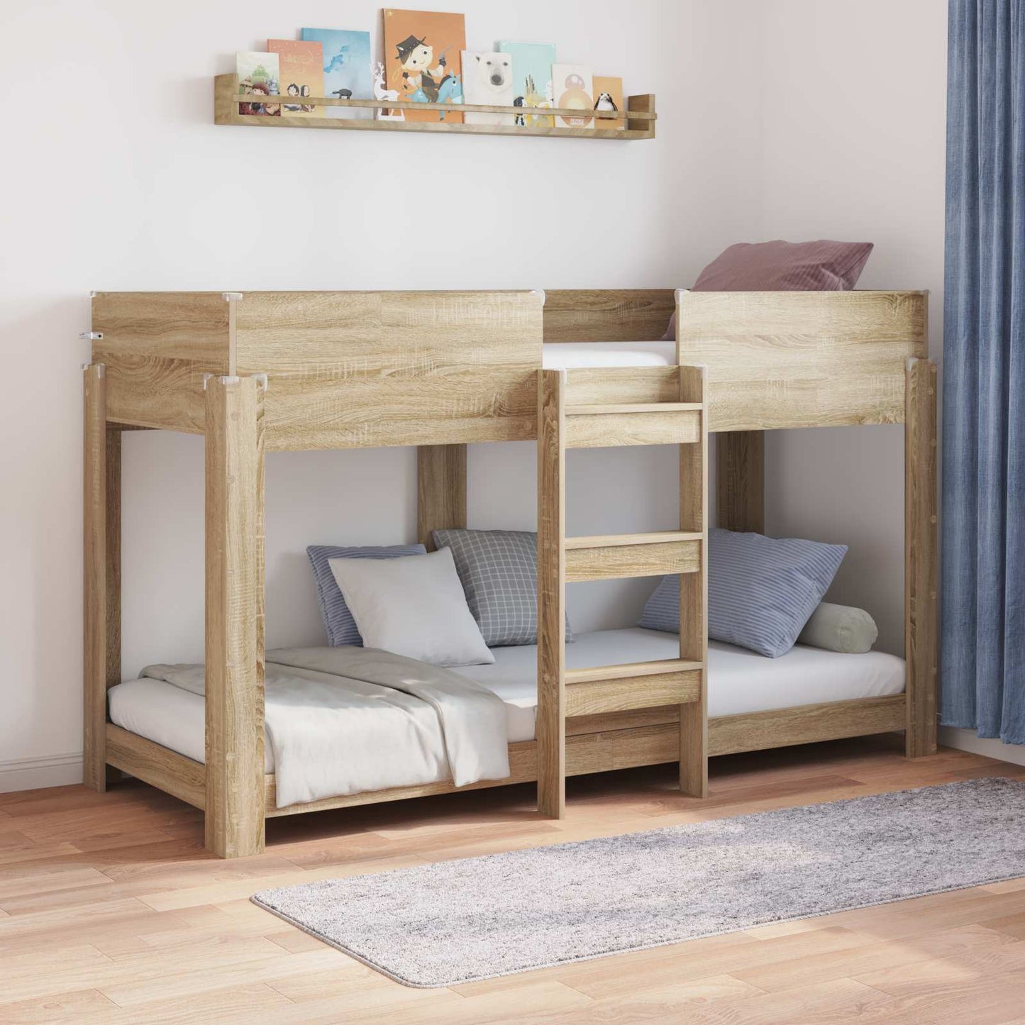 Bunk Bed for Kids Sonoma Oak 75 x 190 cm Engineered Wood