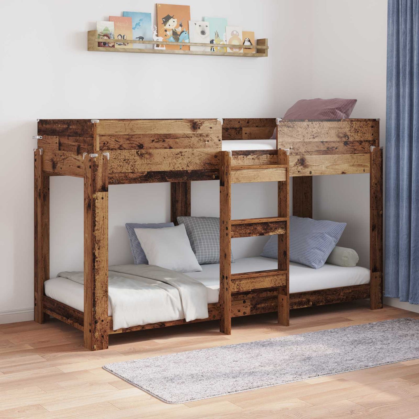 Bunk Bed for Kids Old Wood 75 x 190 cm Engineered Wood